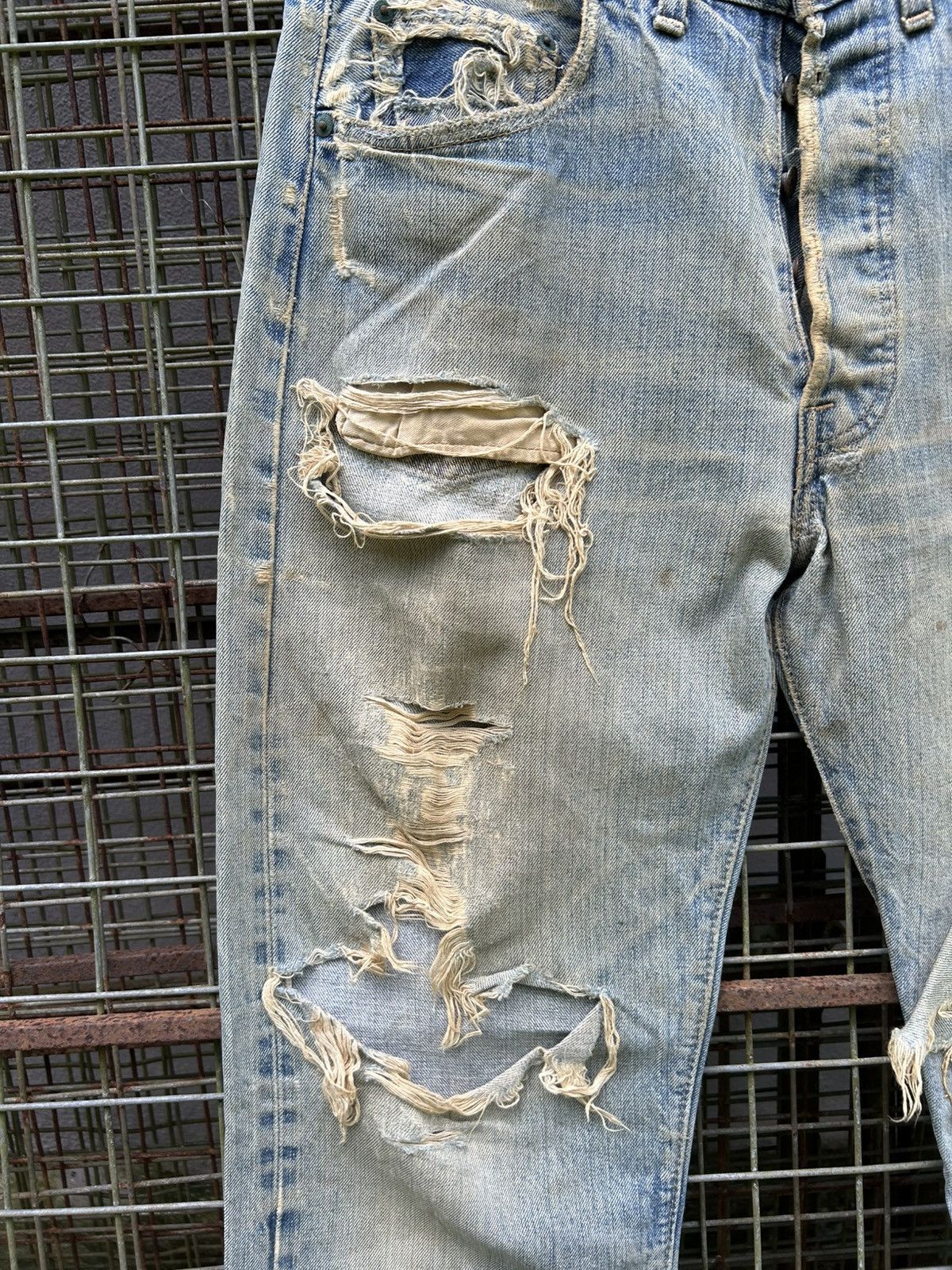 Levi's × Vintage 70's THRASHED Levi's 6 Reconstructed Repair Denim Size US 33 - 3 Thumbnail