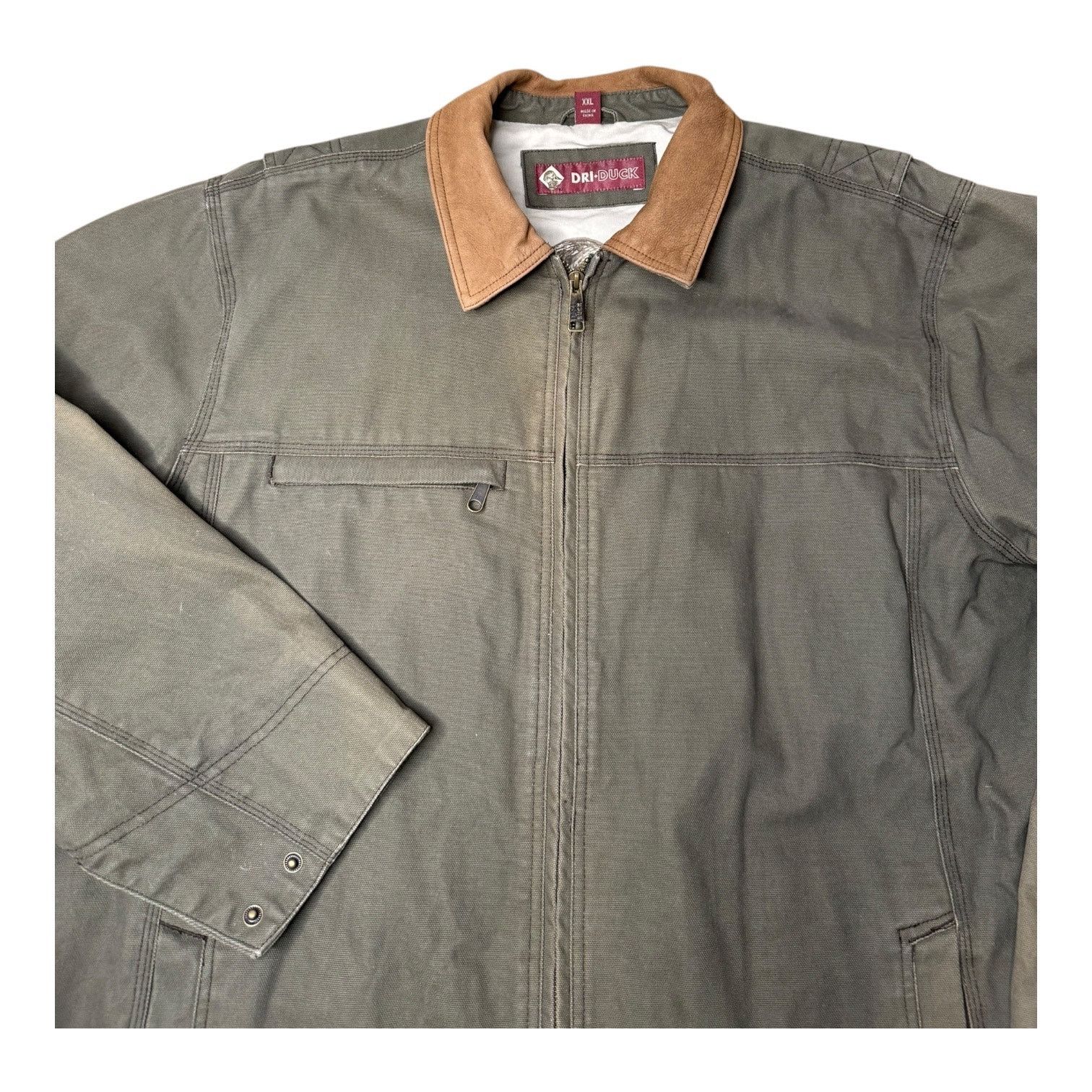 Other Dri-Duck Barn Jacket green canvan brown leather collar XXL Size US XXL / EU 58 / 5 - 3 Thumbnail