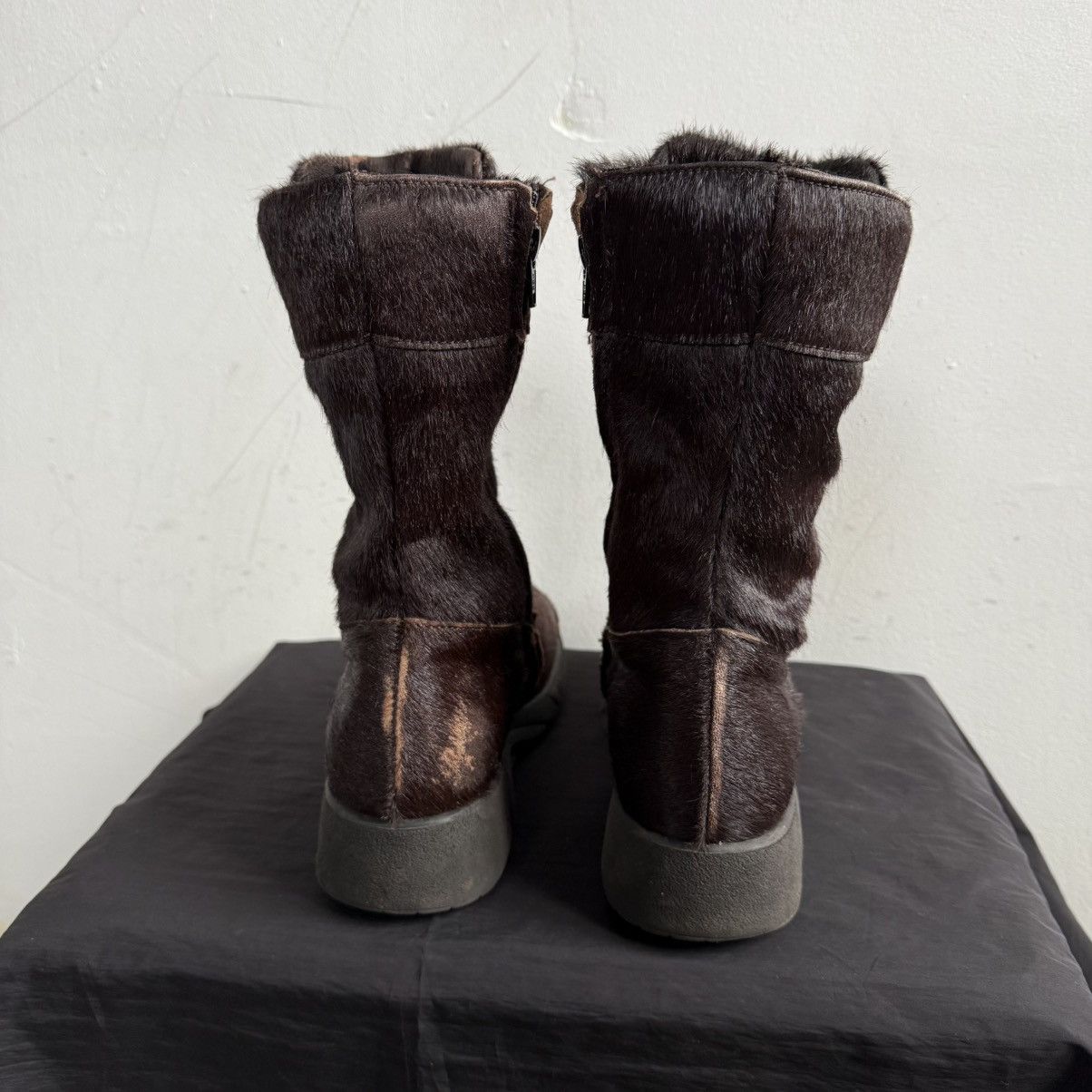 Japanese Brand Y2K Bupmer Italy Pony Fur Brown Lace Up Fairy Boots Size US 6 / IT 36 - 10 Thumbnail