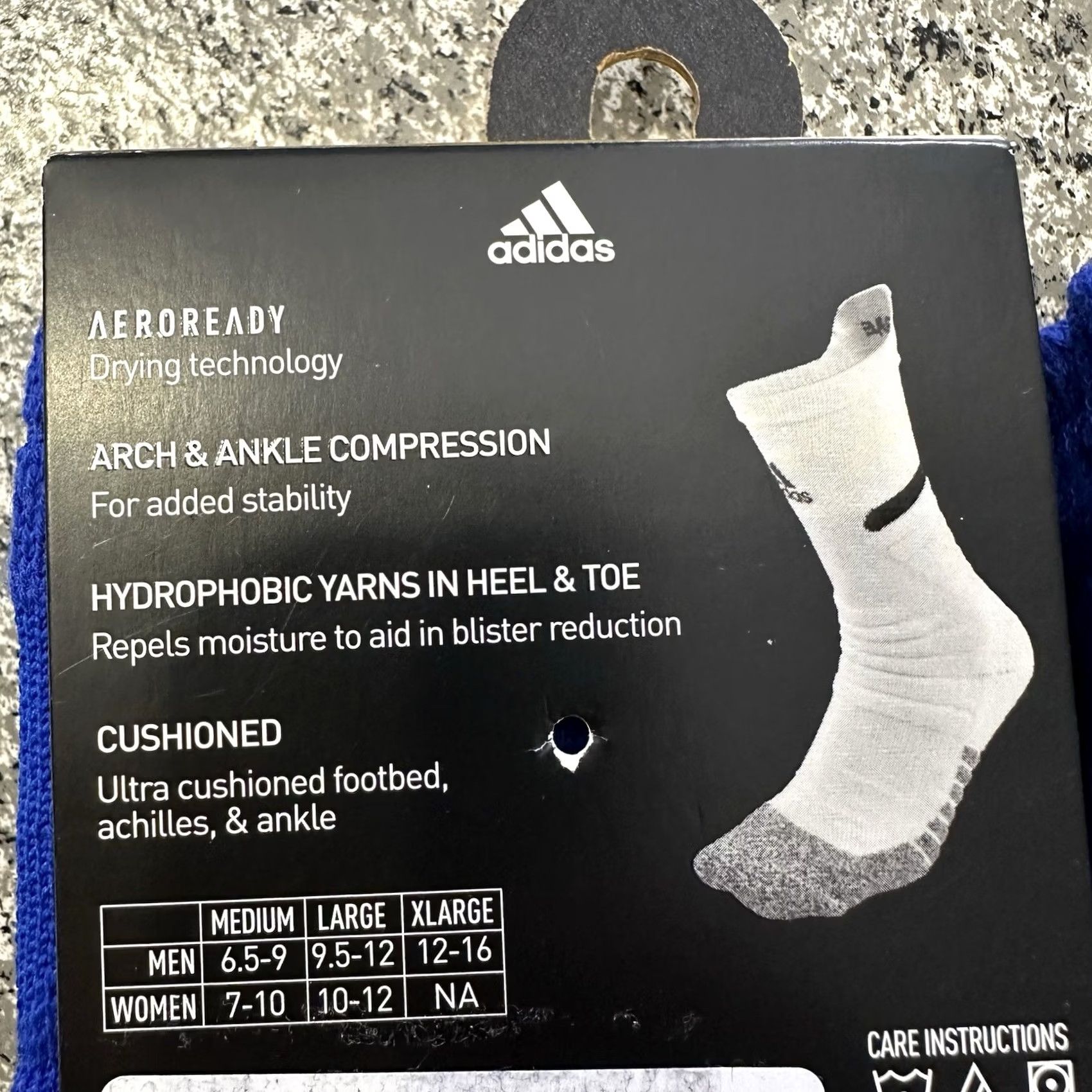 Adidas Adidas Crew Socks Mens XL 12-16 Max Cushioned Adizero Football Blue Lot of 2 Size ONE SIZE - 3 Thumbnail