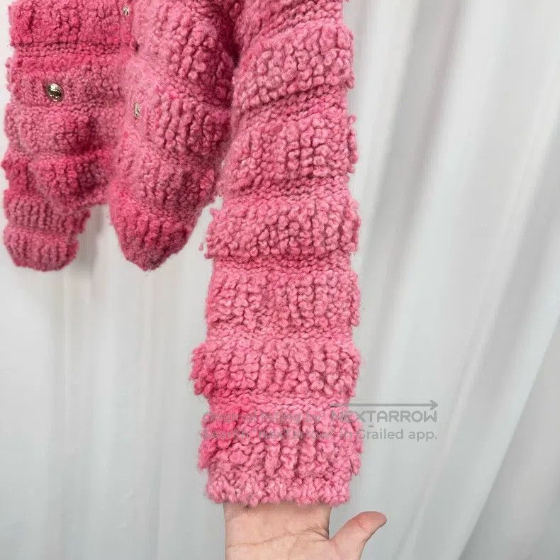 Chanel Chanel Pink Flamingo Teddy Knitted Coat Size XS / US 0-2 / IT 36-38 - 4 Thumbnail
