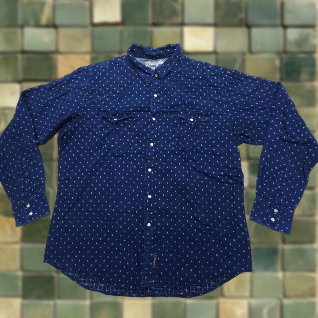 Wrangler VINTAGE Wrangler Retro Flannel Pearl Snap Shirt Mens 2XL Blue Western Print Rodeo Lined Size US XXL / EU 58 / 5 - 1 Thumbnail