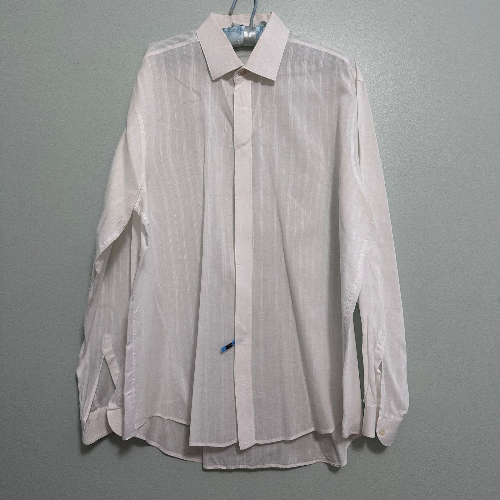 Vintage Vintage Lorano white monotone stripe button down size 17 Size US XL / EU 56 / 4 - 2 Thumbnail