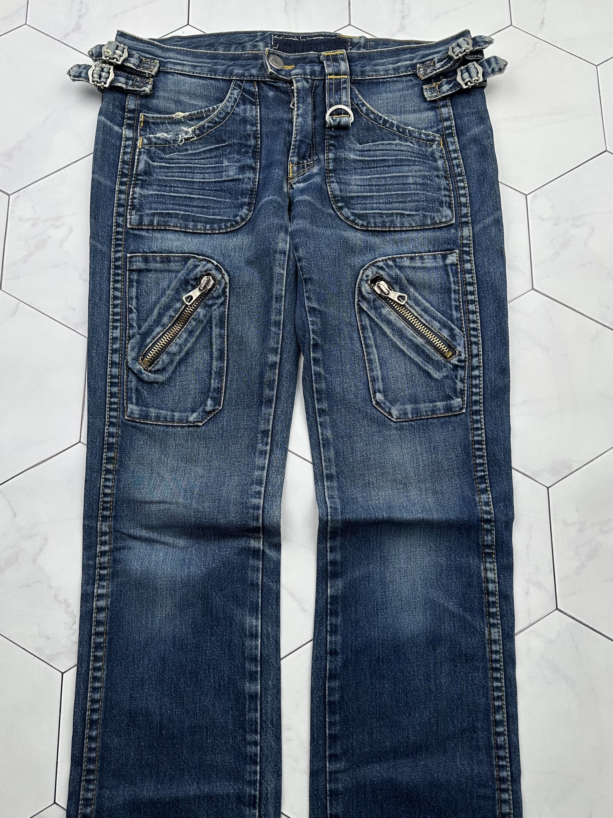 Vintage Vintage Amazing Bondage Zipped Jeans (B482)E2 Size 28" / US 6 / IT 42 - 2 Thumbnail