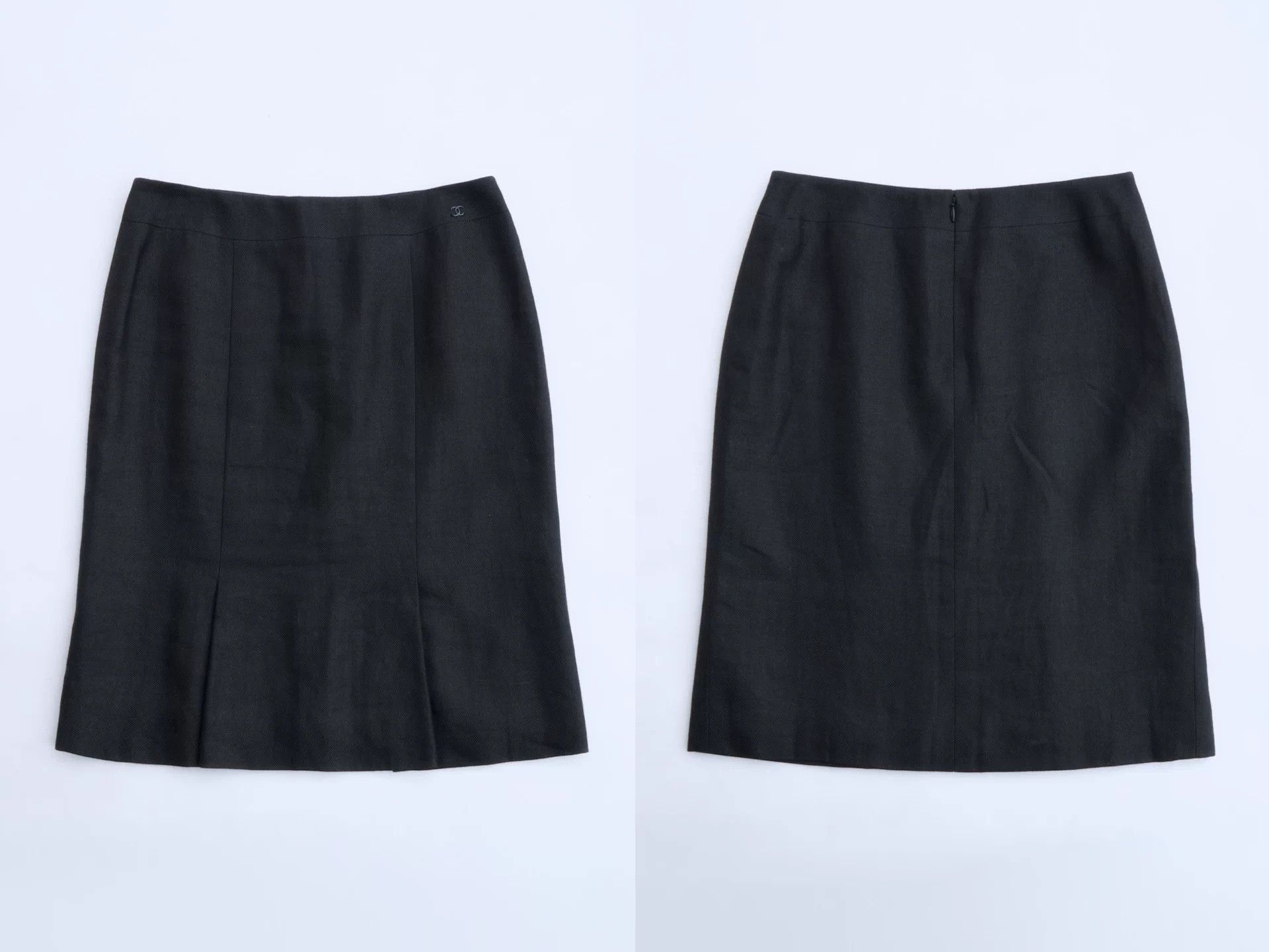 Chanel CHANEL 2004 Linen Cashmere Black Pencil Skirt Size 27" / US 4 / IT 40 - 8 Thumbnail