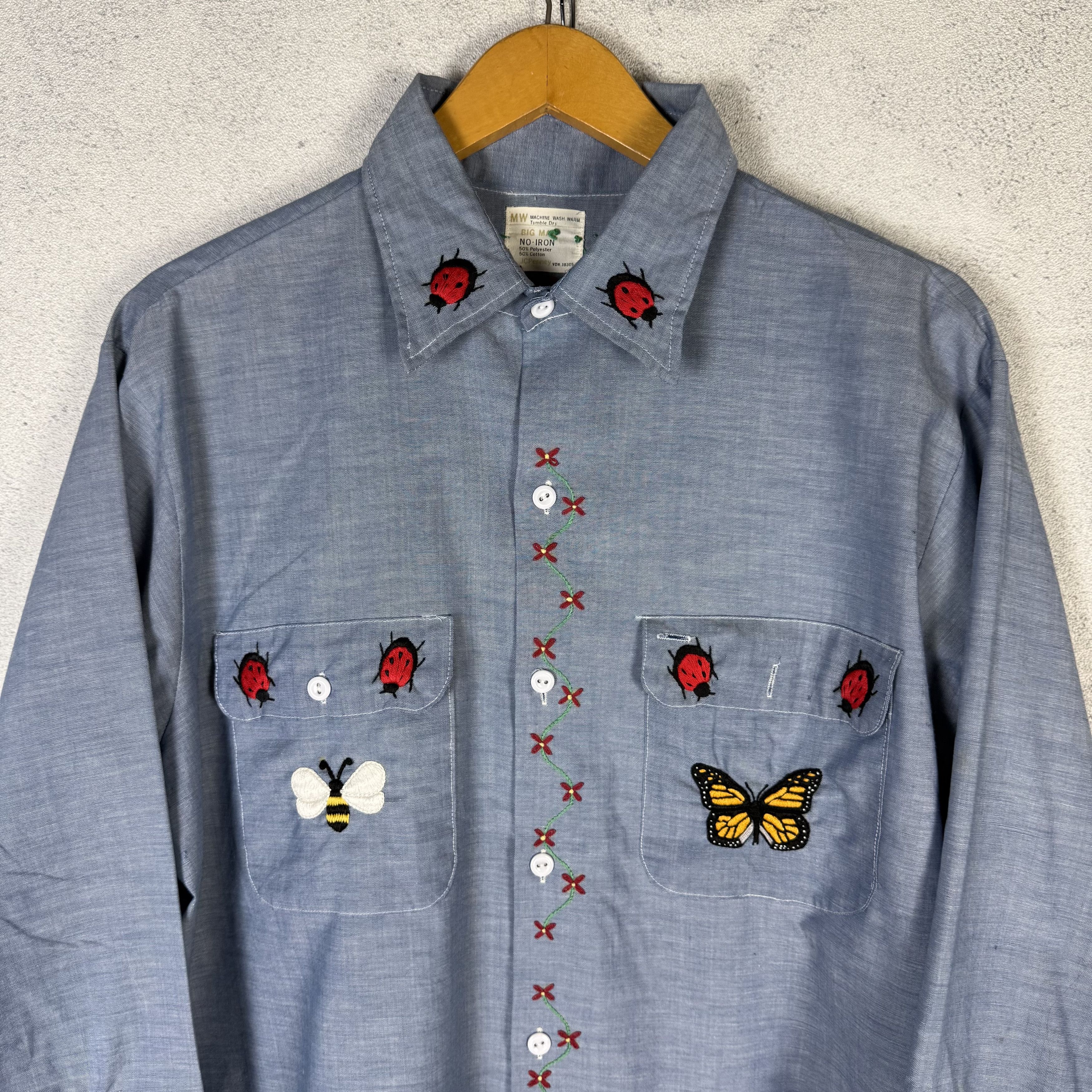 Big Mac 70s Big Mac JCPenney Chambray Shirt Stitch Embroidery Size US M / EU 48-50 / 2 - 3 Thumbnail