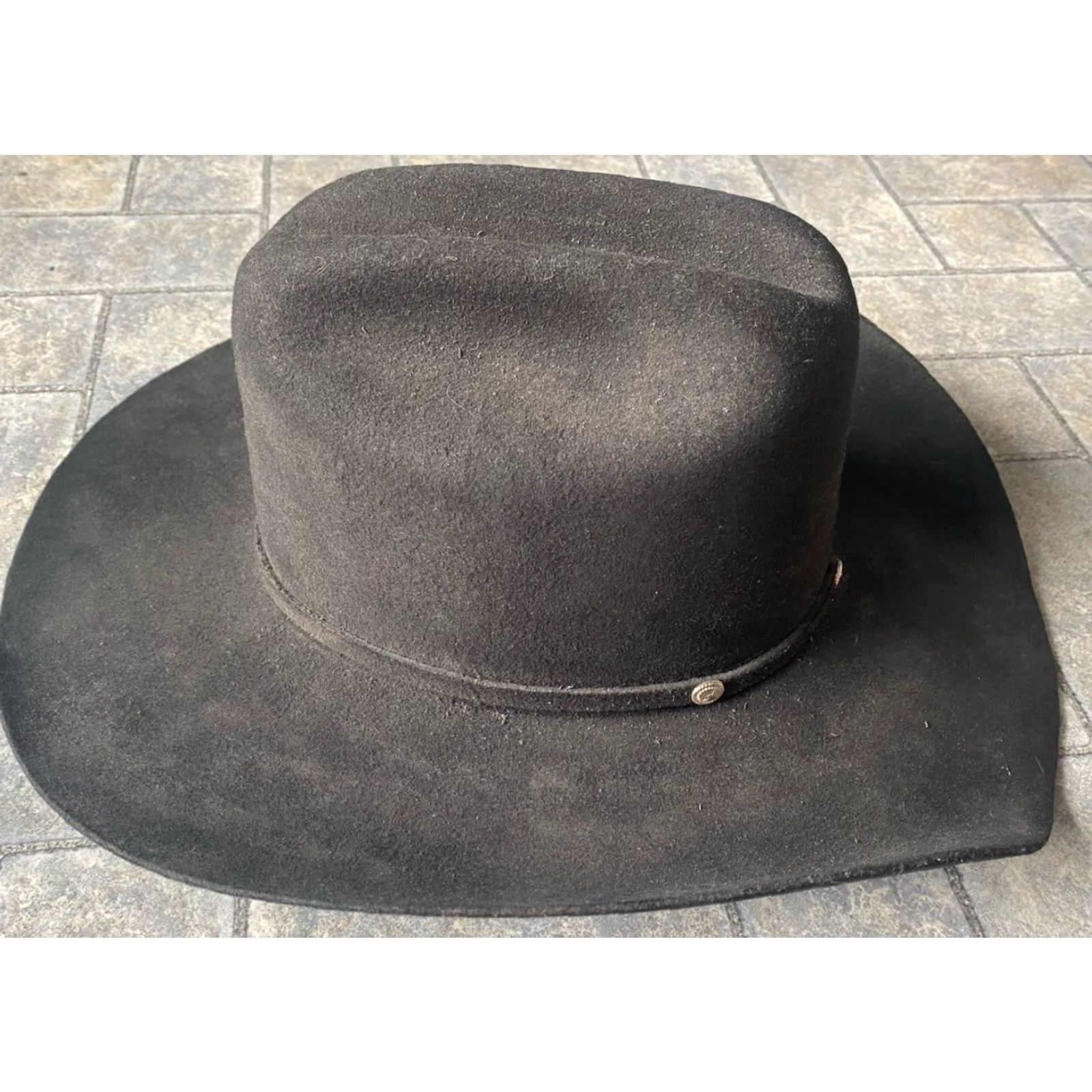 Vintage MHT Cowboy Hat 3X Beaver Blend With Belt Buckle Band Black Size 7 1/8 57 Men Mens Size ONE SIZE - 5 Thumbnail