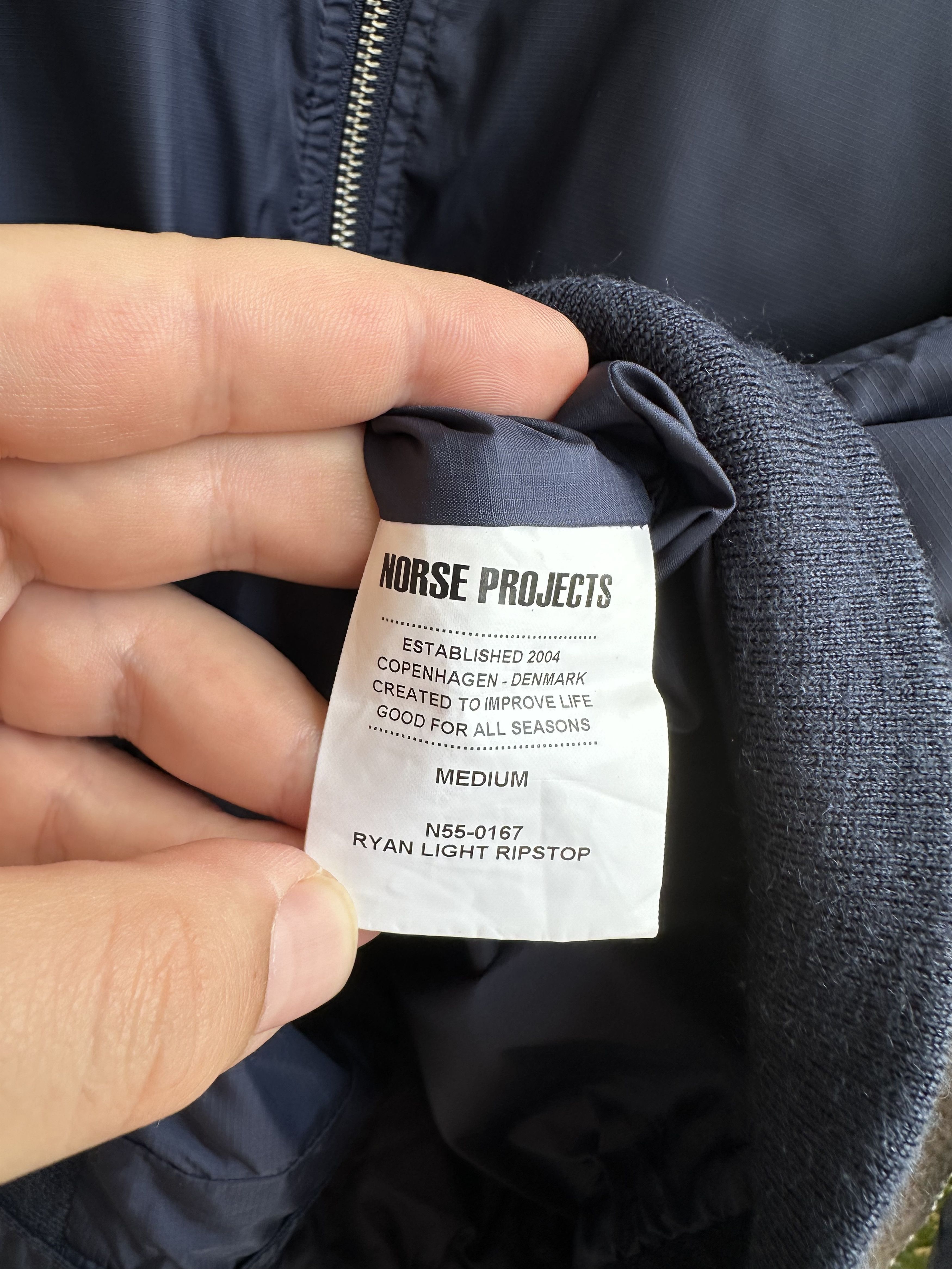 Norse Projects Ryan Light Ripstop Navy Bomber Jacket Size US M / EU 48-50 / 2 - 5 Thumbnail