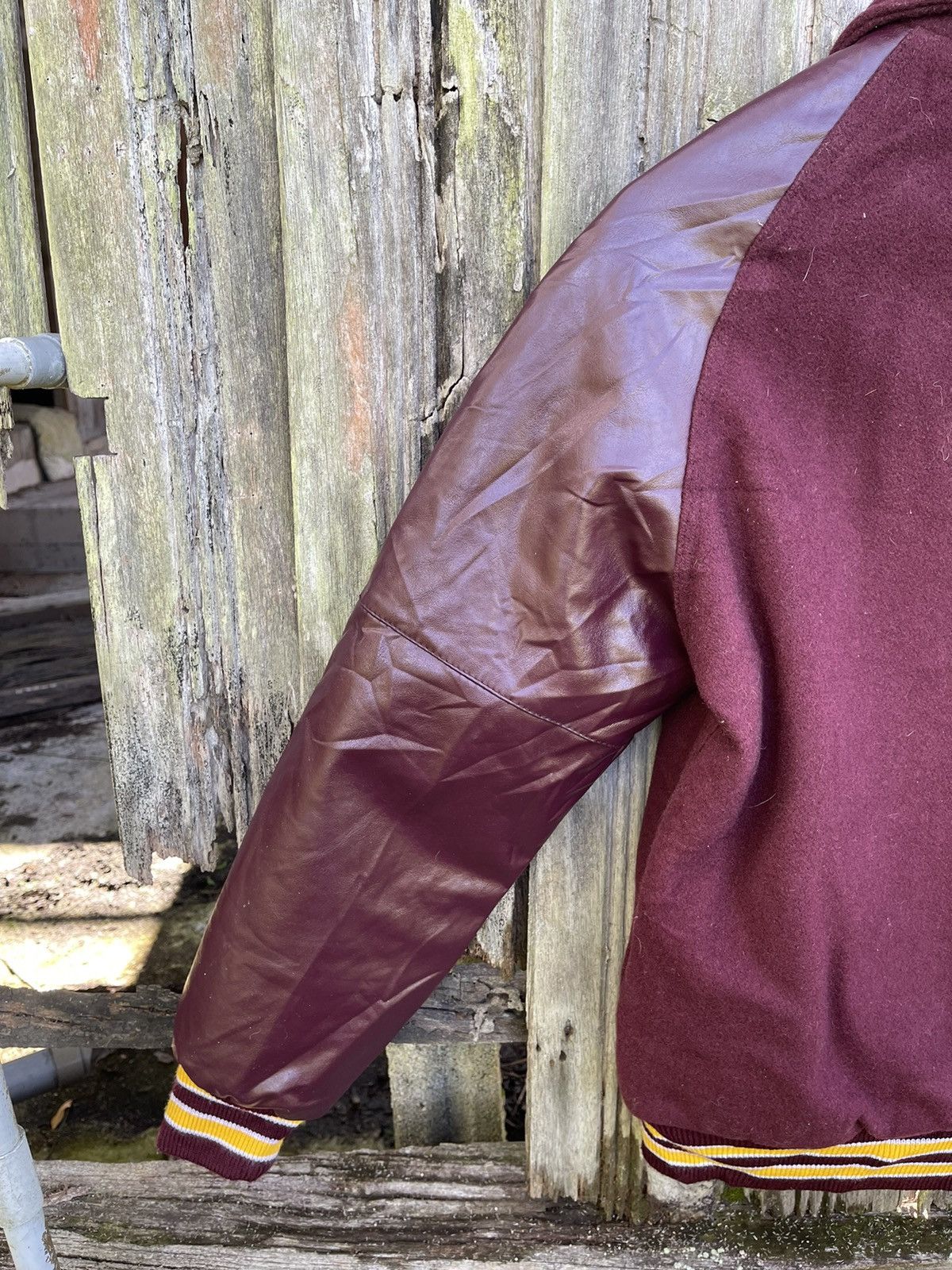 Designer Vintage Burgundy Dilly Letterman Varsity Jacket (XS) Size US XS / EU 42 / 0 - 12 Thumbnail