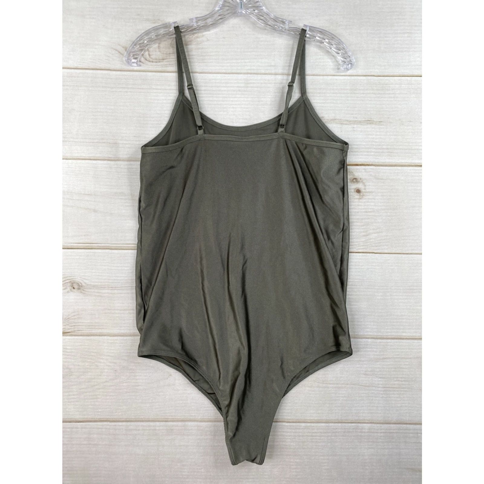Torrid Torrid Bodysuit Top Sz 0X Green Shiny Snap Crotch Sleeveless Nylon Stretch Size XL / US 12-14 / IT 48-50 - 5 Thumbnail
