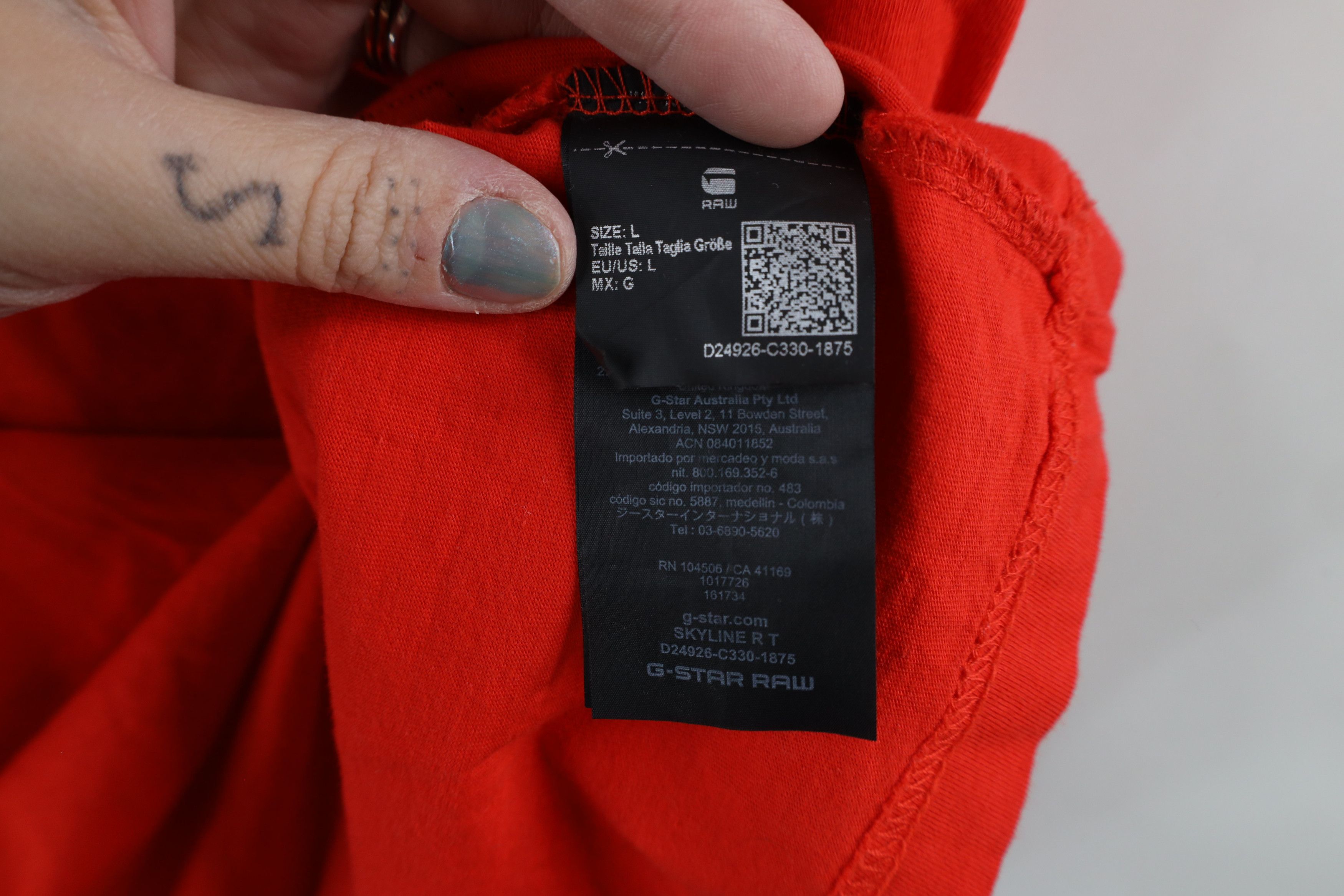 G-Star × Vintage G Star Raw Denim Spell Out Short Sleeve T-Shirt Red Cotton Size US L / EU 52-54 / 3 - 7 Thumbnail