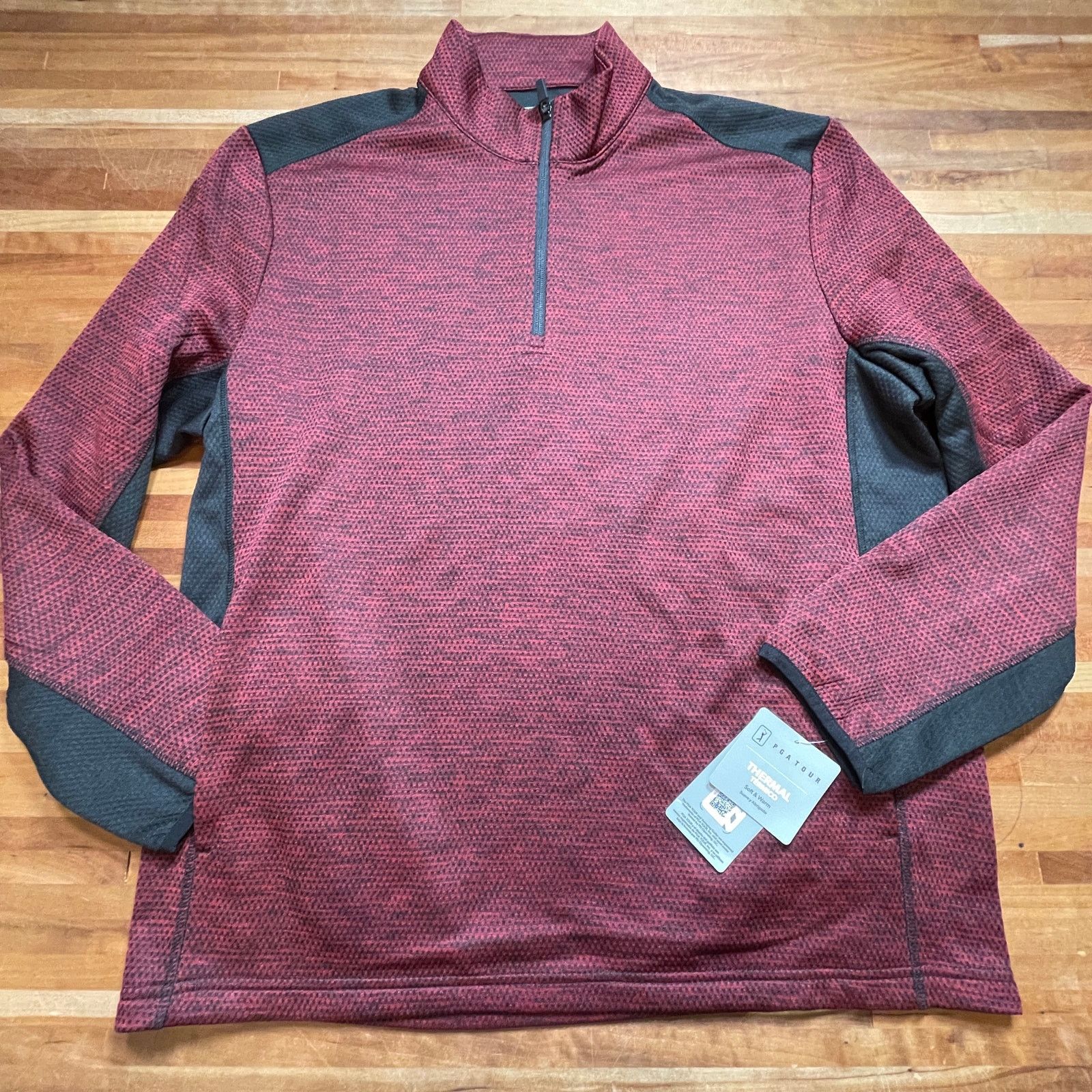 PGA Tour PGA TOUR Men's Two-Tone Quarter-Zip Golf Pullover red large Size US L / EU 52-54 / 3 - 1 Thumbnail
