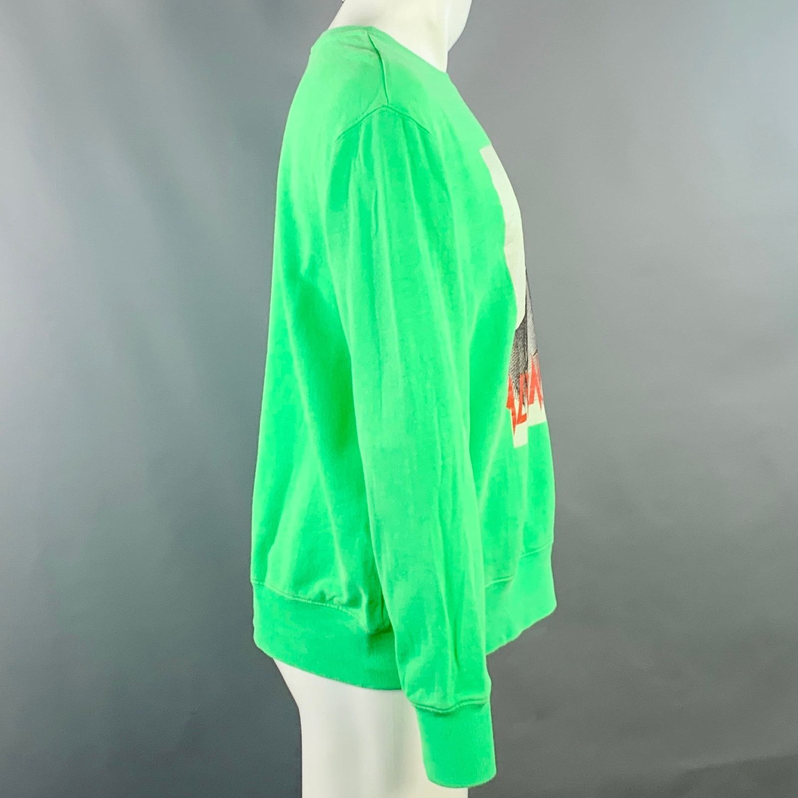 MSGM MSGM Alessandro Green Graphic Cotton Crew Neck Sweatshirt Size US M / EU 48-50 / 2 - 3 Thumbnail