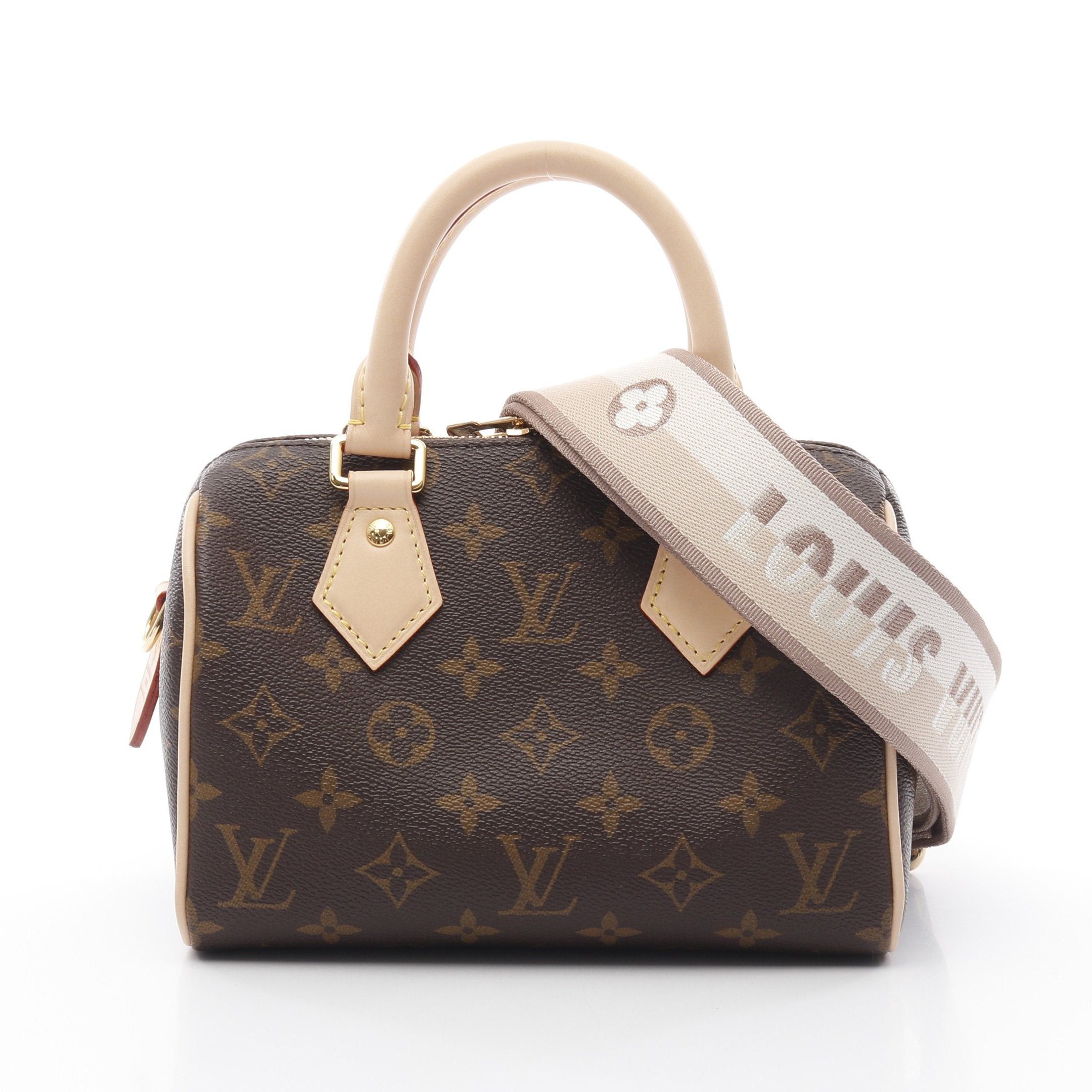 Louis Vuitton Louis Vuitton Speedy 20 Monogram Beige Handbag Leather Brown Size ONE SIZE - 1 Thumbnail