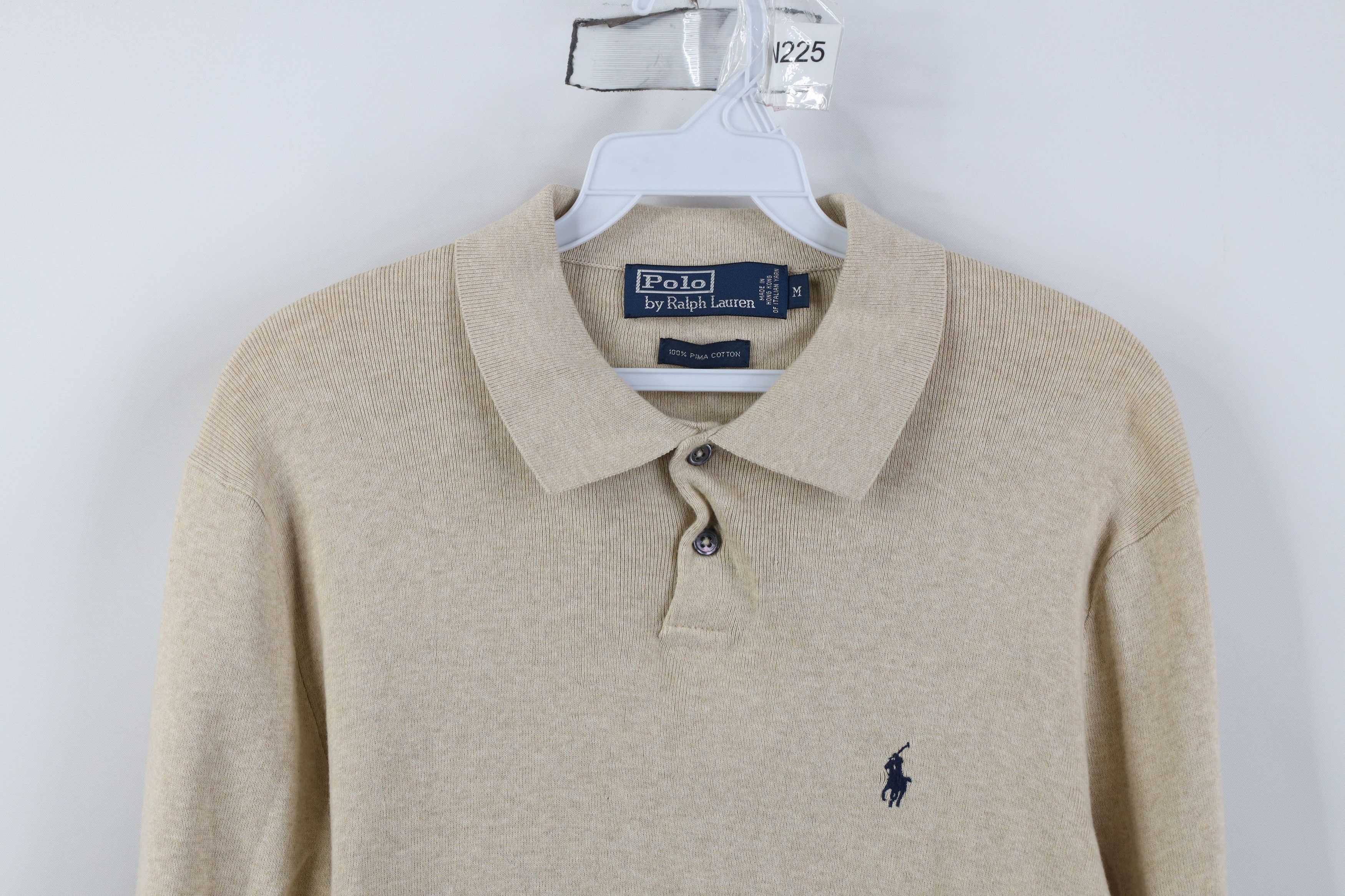 Ralph Lauren Vintage 90s Ralph Lauren Cotton Ribbed Knit Long Sleve Polo Size US M / EU 48-50 / 2 - 2 Thumbnail