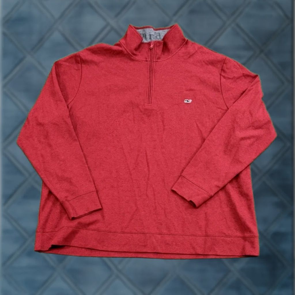 Vineyard Vines Vineyard Vines 1/4 Zip Pullover Men Big 3X Red Mock Neck Zipper Logo Sweater Cotton Polyester Spandex Long Sleeve Vintage No Size US XXL / EU 58 / 5 - 1 Thumbnail