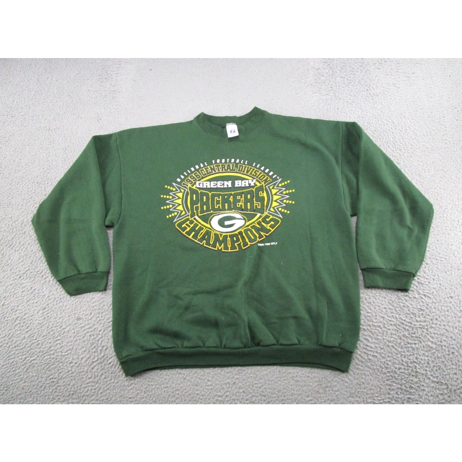 Logo 7 VINTAGE Green Bay Packers Sweatshirt 2XL Logo 7 Crew Neck Long Sleeve Pullover Men Green 1996 Central Division Champions Sports All Seasons Hooded Size US XXL / EU 58 / 5 - 2 Thumbnail