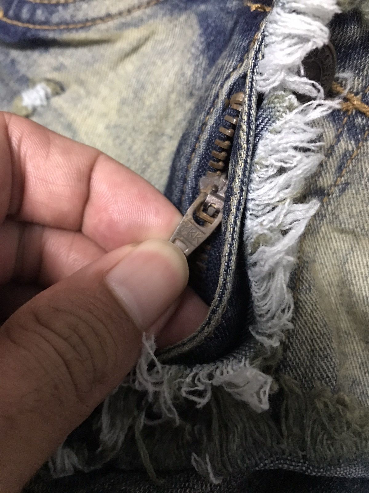 Japanese Brand Modernistic Multipocket Distressed Flared Jeans Size 30" / US 8 / IT 44 - 7 Thumbnail