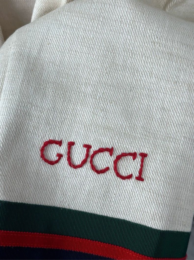 Gucci Gucci White striped letter logo linen pleated skirt 2504-Ne Size 25" / US 0 / IT 36 - 3 Thumbnail