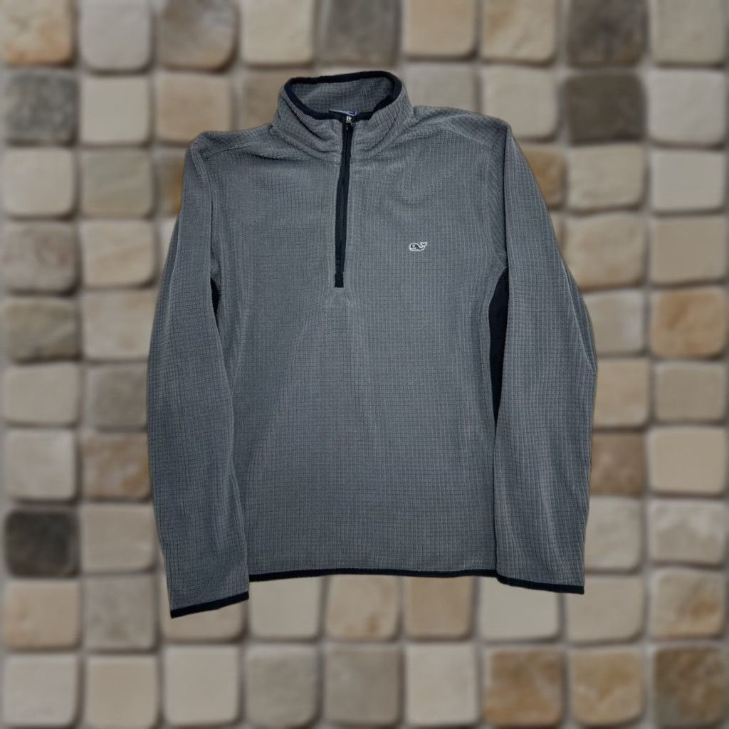 Vineyard Vines Vineyard Vines Grid Fleece Sweater Mens Small Gray Stretch Logo Quarter Zip Shirt Regular Mens Size US S / EU 44-46 / 1 - 1 Thumbnail