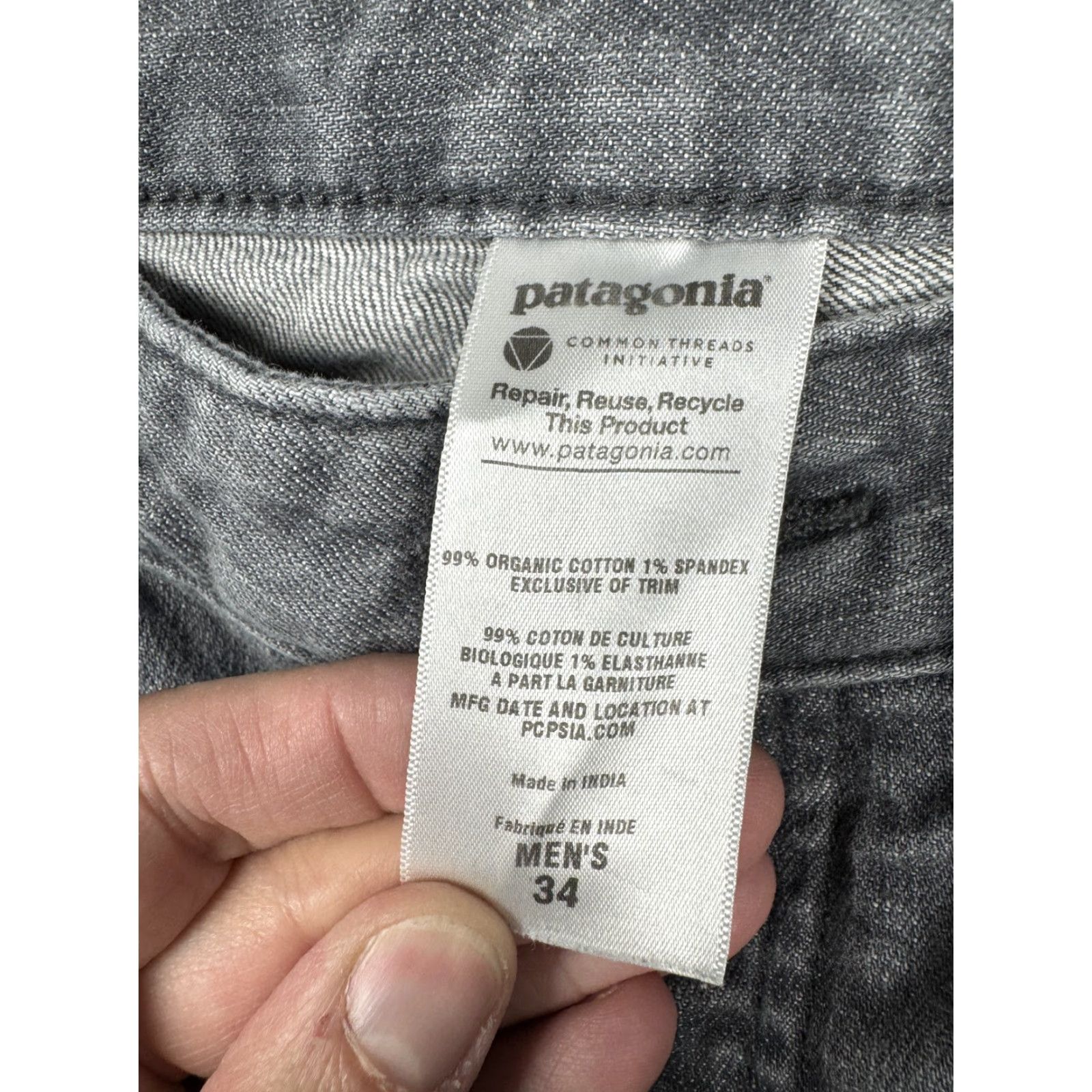 Patagonia Patagonia Jeans Mens 34 Gray Organic Cotton Straight Fit Denim Pants Classic Jeans 34 Mens Gray Organic Cotton Straight Fit Denim Pants Size US 34 / EU 50 - 4 Thumbnail
