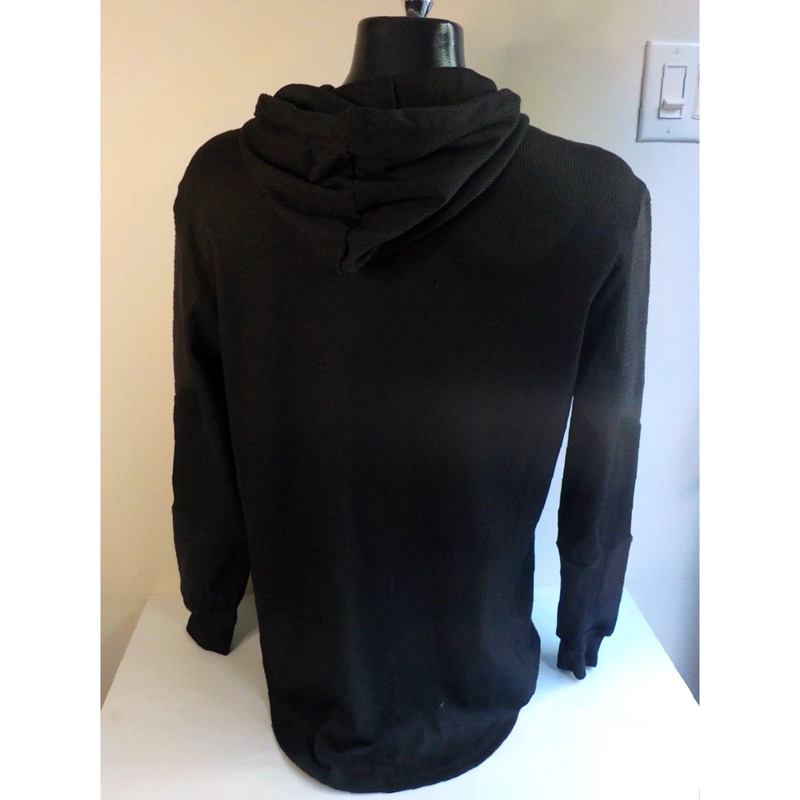 Other AMONGST OTHERS Mens Pullover Hooded Waffle Weave Sweater Black SZ LARGE Size US L / EU 52-54 / 3 - 3 Thumbnail