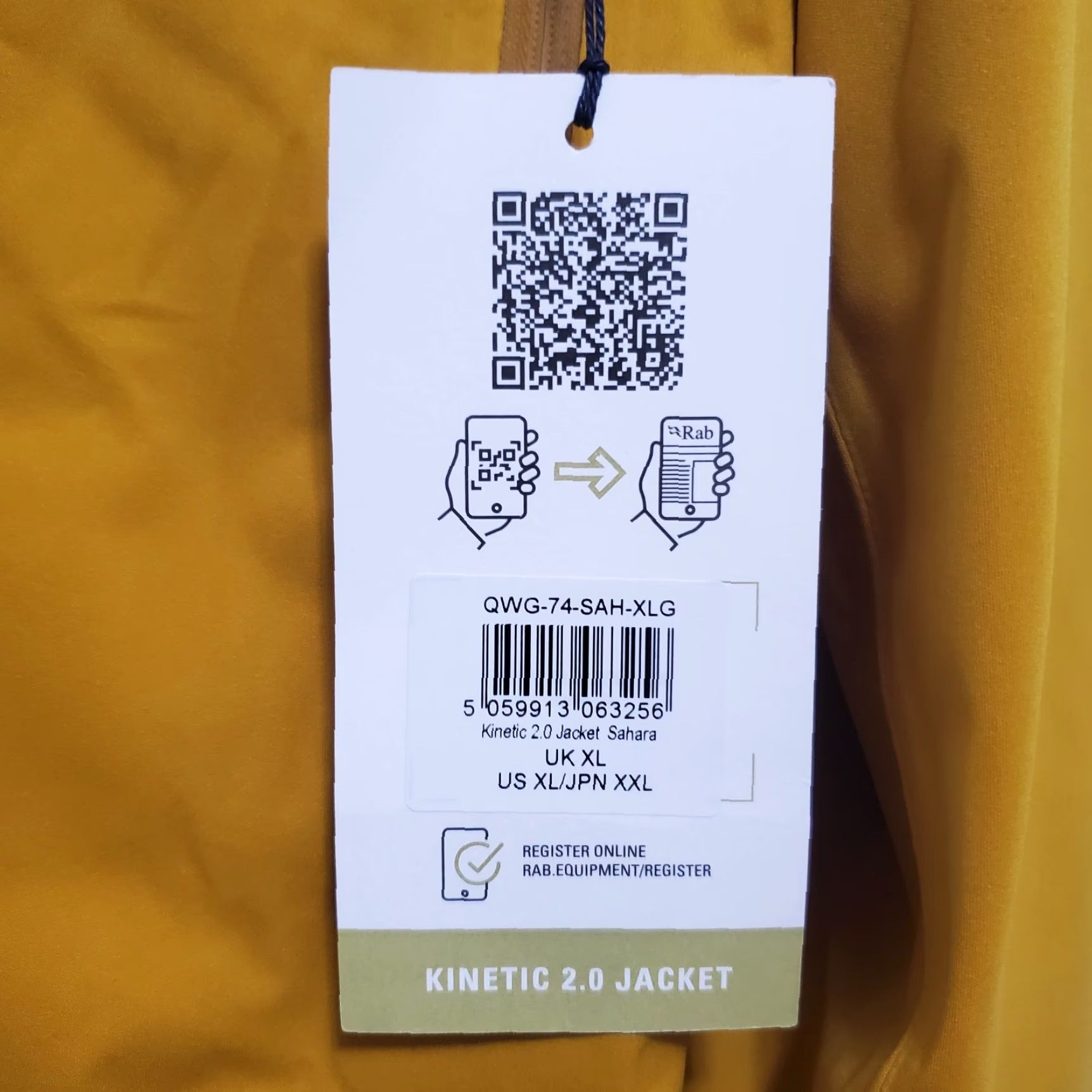 Rab RAB Kinetic 2.0 Jacket Men XL Sahara Proflex Waterproof Full Zip Hooded Stretchy Jacket Size US XL / EU 56 / 4 - 5 Thumbnail