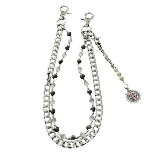 Jewelry Double Layered Gemstone Wallet Chain, Pants Chain Size ONE SIZE - 5 Thumbnail
