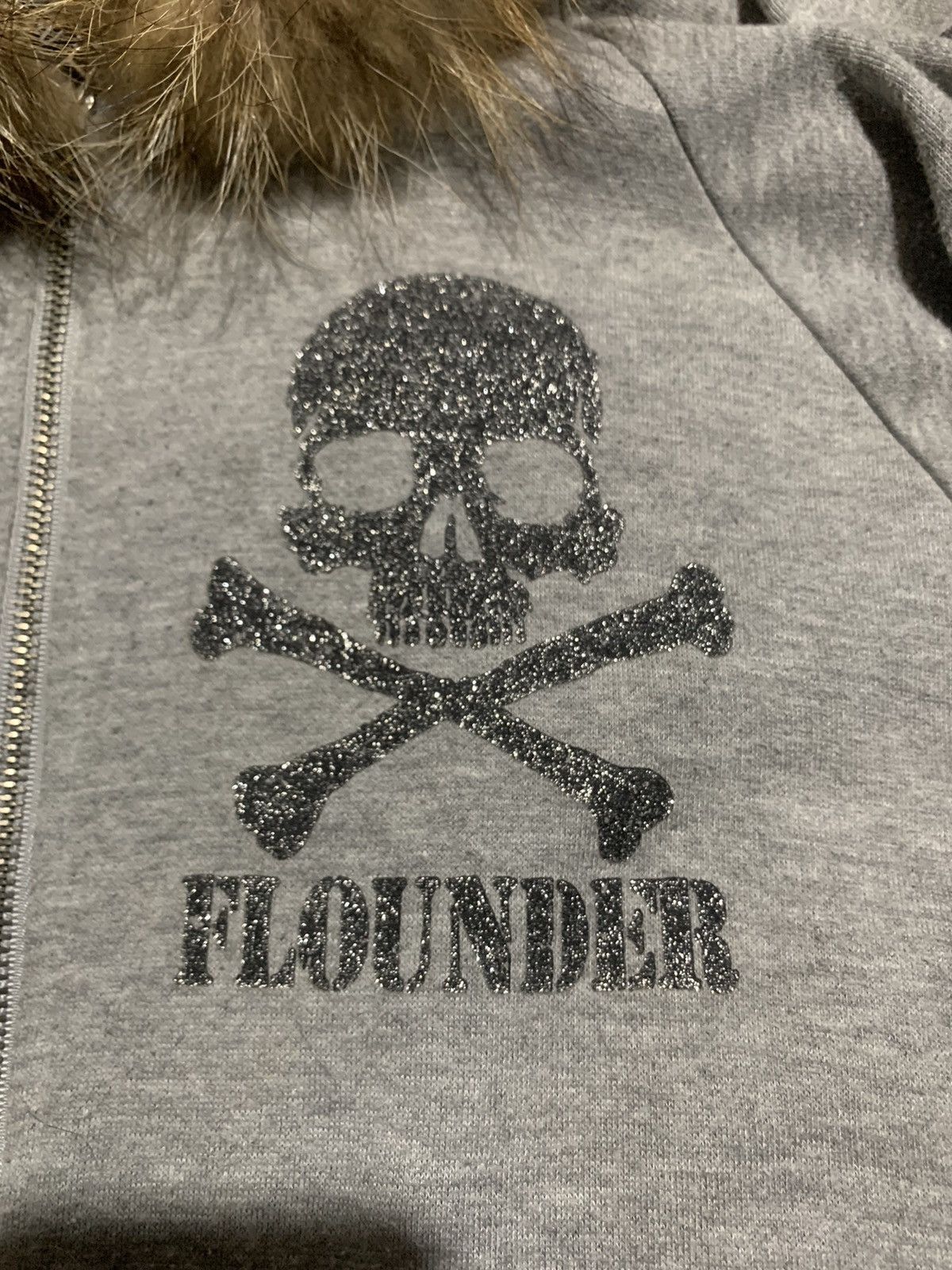Plein Beaute baggy glitter skull poem fur hoodie oversized