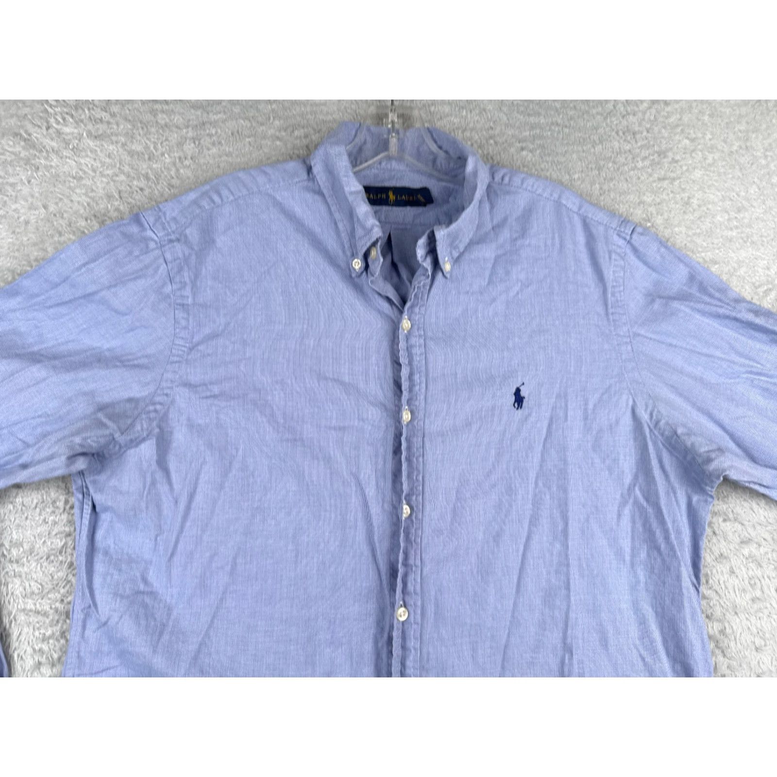 Polo Ralph Lauren Polo Ralph Lauren Shirt Men 16.5 Blue Button-Up 100% Cotton Long Sleeve Mens Size US L / EU 52-54 / 3 - 4 Thumbnail