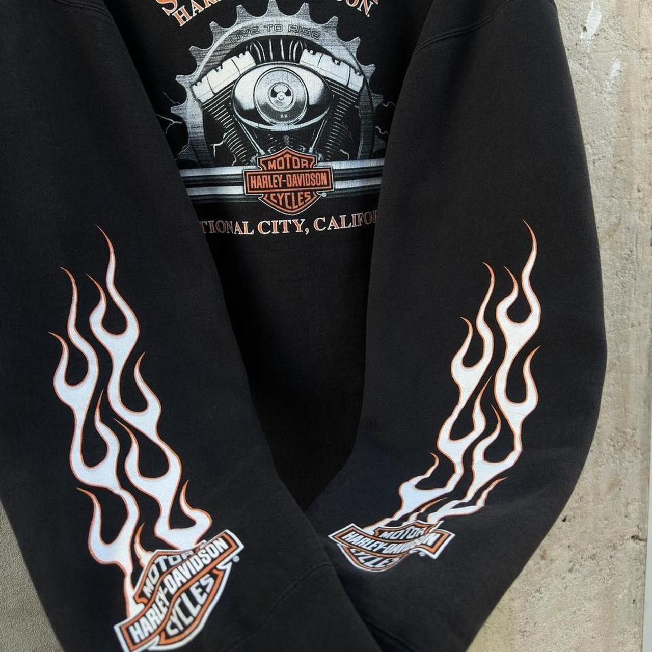 Harley Davidson Vintage 2000’s Harley Davidson Sweetwater Flames Sweatshirt Size US XXL / EU 58 / 5 - 4 Thumbnail