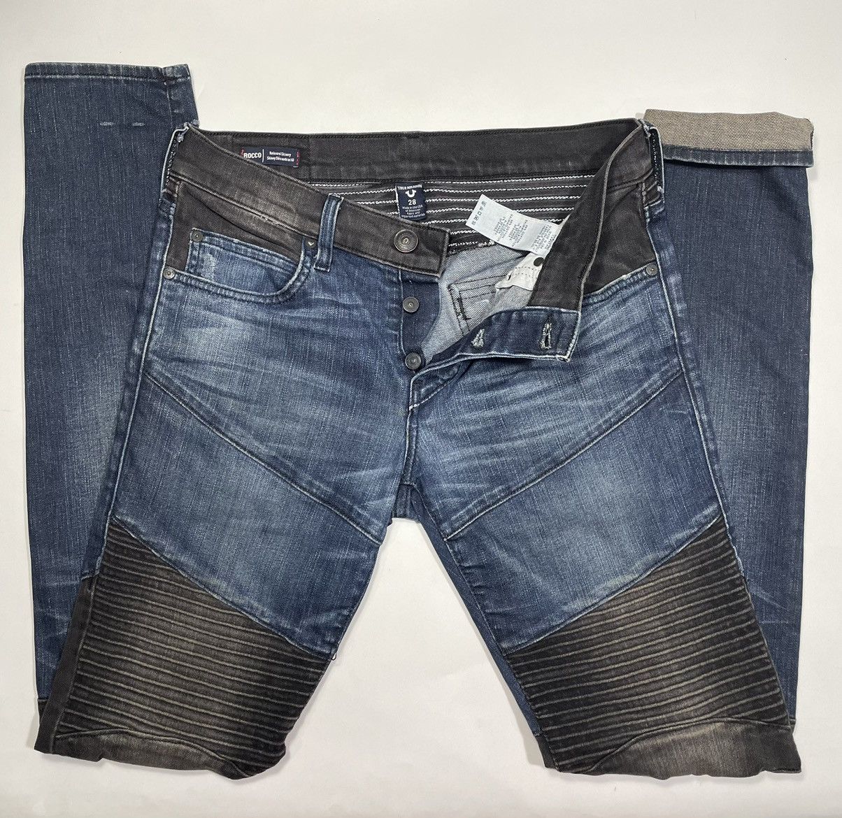 True Religion Vtg True Religion Rocco ripstop distress biker denim skinny Size US 28 / EU 44 - 2 Thumbnail