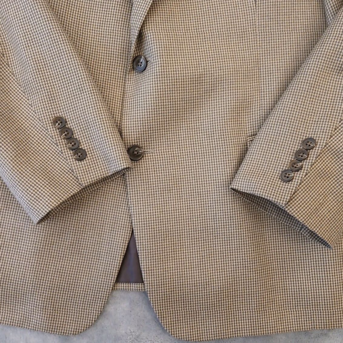 Stafford Stafford Blazer Mens 48 Beige Gray Plaid Classic Fit Two Button Single Vent Size 48R - 4 Thumbnail