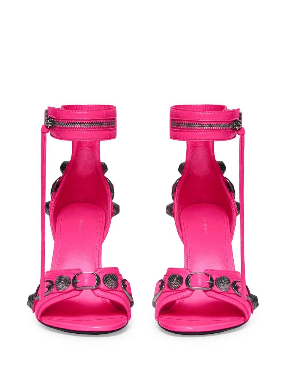 Balenciaga o1la1rc1a1024 Cagole 110mm Sandals in Fluo Pink Size US 10 / IT 40 - 4 Thumbnail