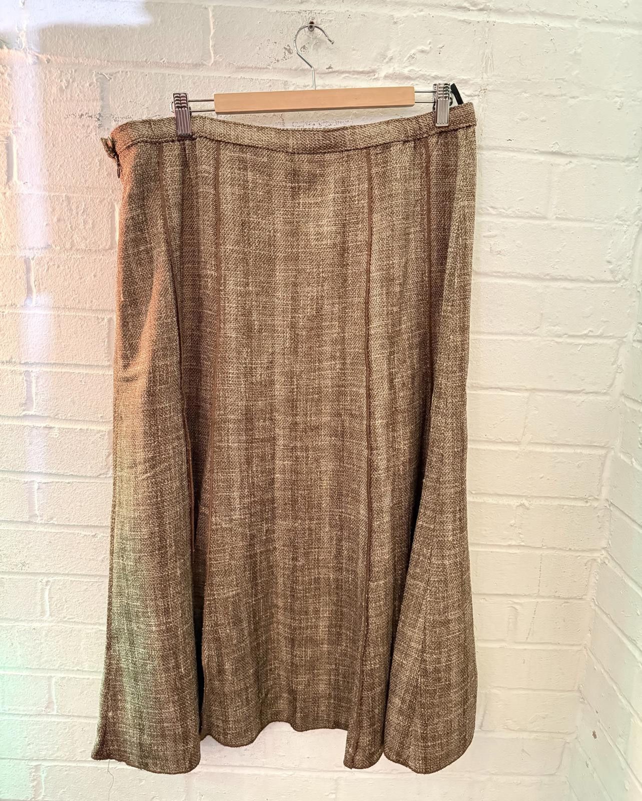Marks & Spencer Marks & Spencer Women's Brown Tweed Skirt UK Size 20 Size 42" / US 20 - 4 Thumbnail