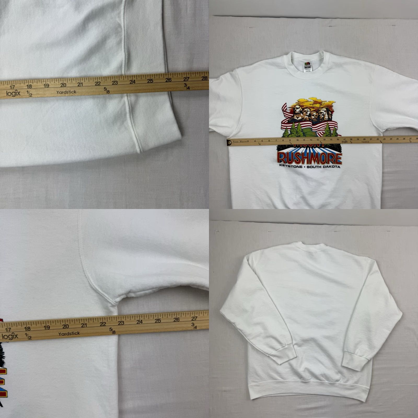 Fruit Of The Loom VINTAGE Fruit of the Loom Sweatshirt Men Large White Nature USA 2005 Y2K Pullover Size US L / EU 52-54 / 3 - 8 Thumbnail