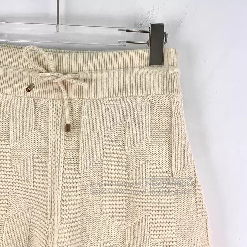 Hermes Hermes Beige H-letter jacquard wool drawstring casual knit Size 42" / US 20 - 3 Thumbnail