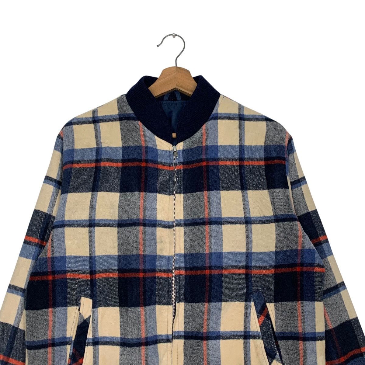 Vintage Vintage 90's Unbrand Checked Plaid Bomber Jacket #2700-C121 Size US M / EU 48-50 / 2 - 2 Thumbnail