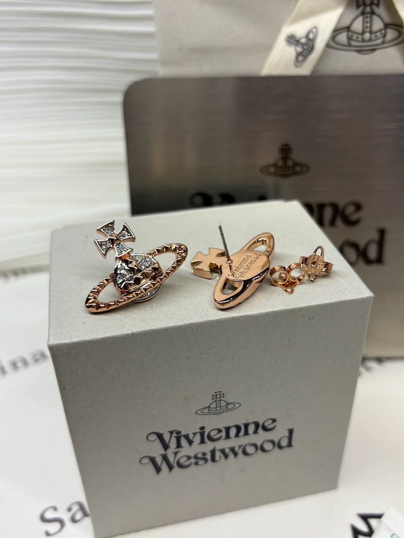 Vivienne Westwood Vivienne Westwood Classic Rivet Planet Relief Earrings Ros Size ONE SIZE - 4 Thumbnail