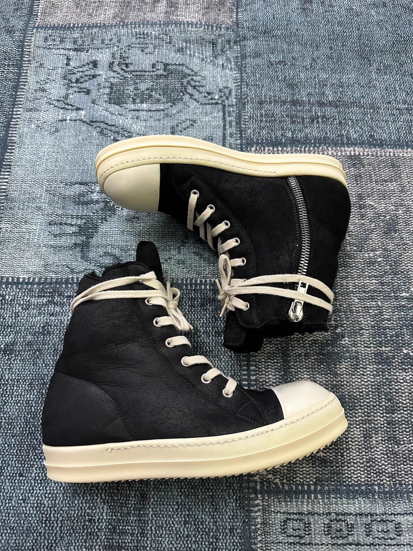 Rick Owens Rick Owens Main Line High-Top Leather Shearling Size 40 Size US 7 / EU 40 - 2 Thumbnail