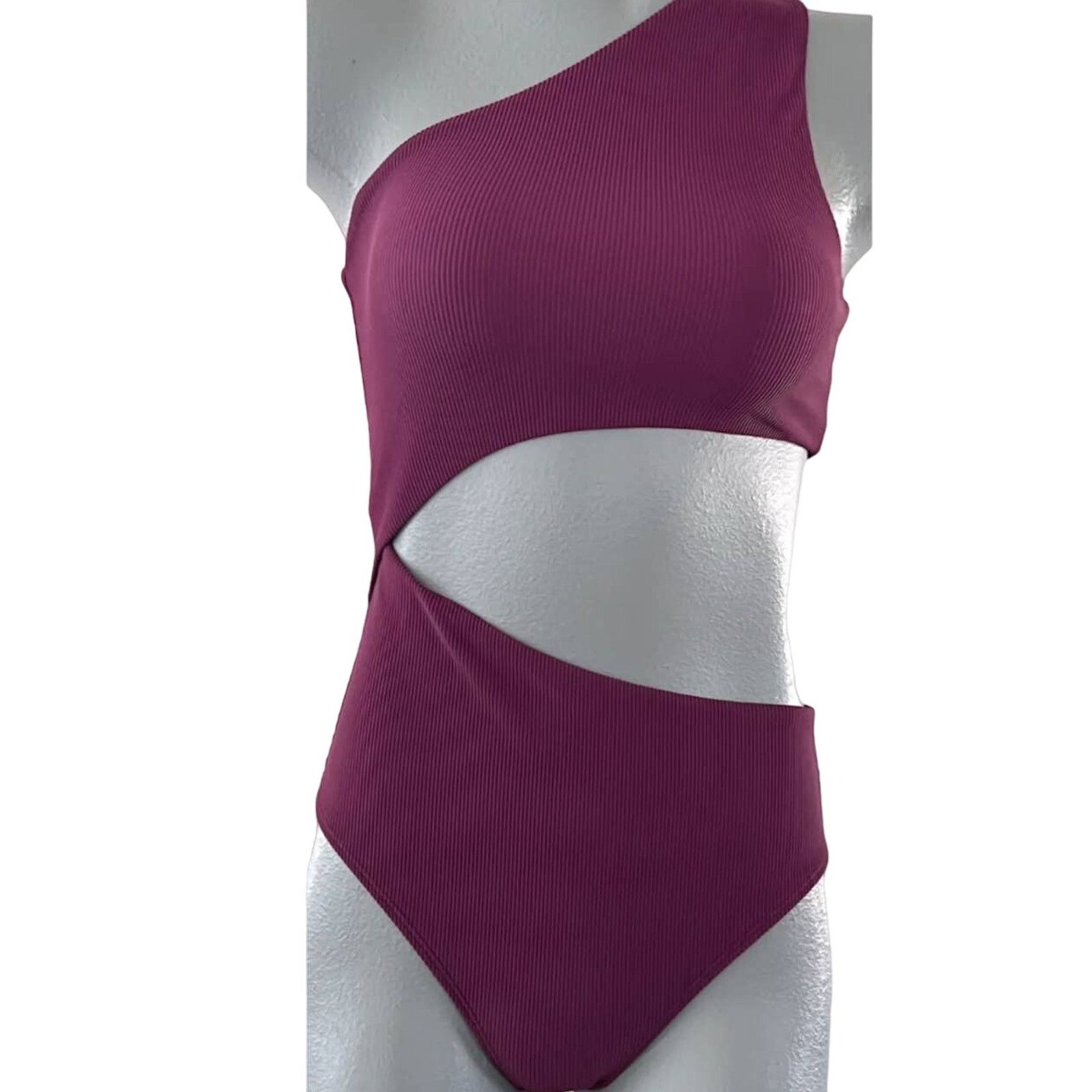 Beach Riot × Free People New Ribbed Celine One Piece Swimsuit $148 XS Purple Size XS / US 0-2 / IT 36-38 - 3 Thumbnail