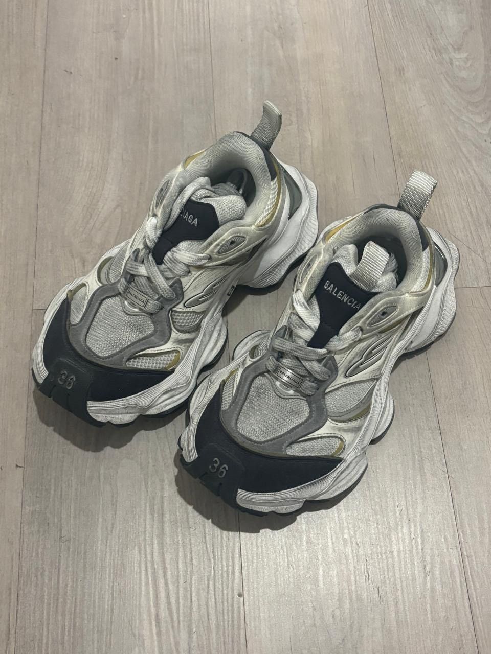 Balenciaga Balenciaga Cargo Distressed Mesh-Trimmed Suede Sneakers Size US 6 / IT 36 - 2 Thumbnail