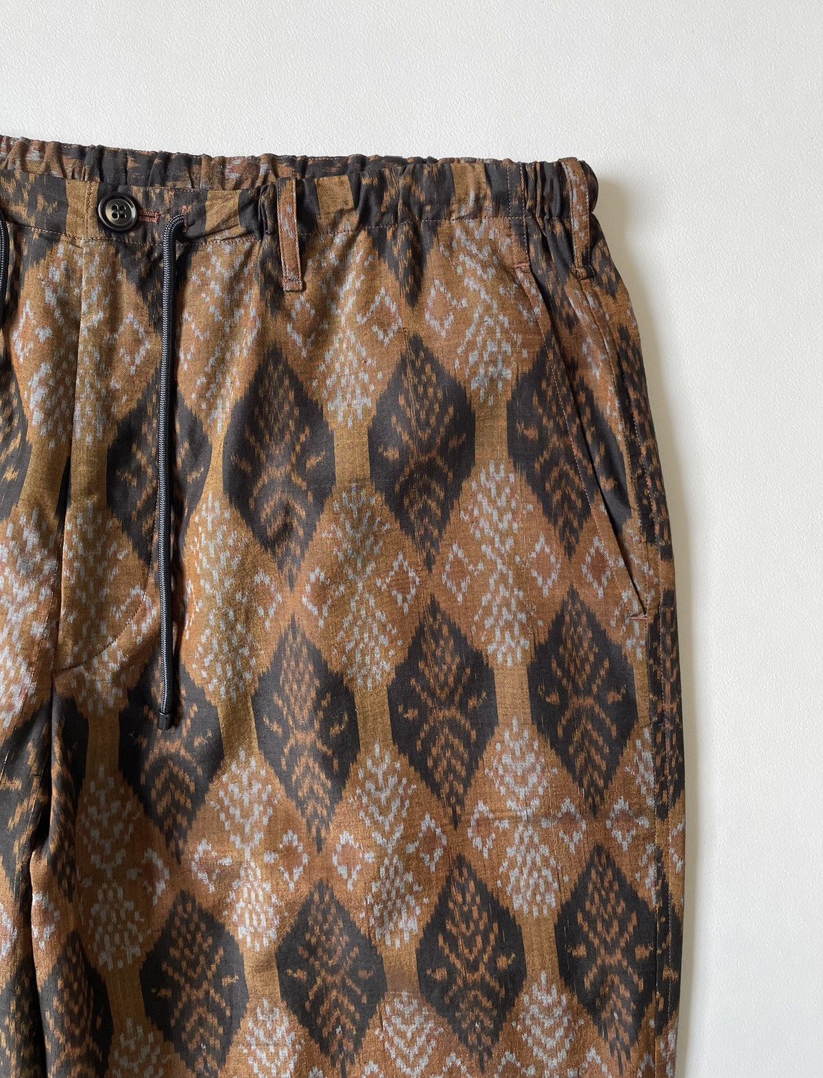 Dries Van Noten IKAT Weave Silk Mix Wide Leg Pants Size US 36 / EU 52 - 8 Thumbnail