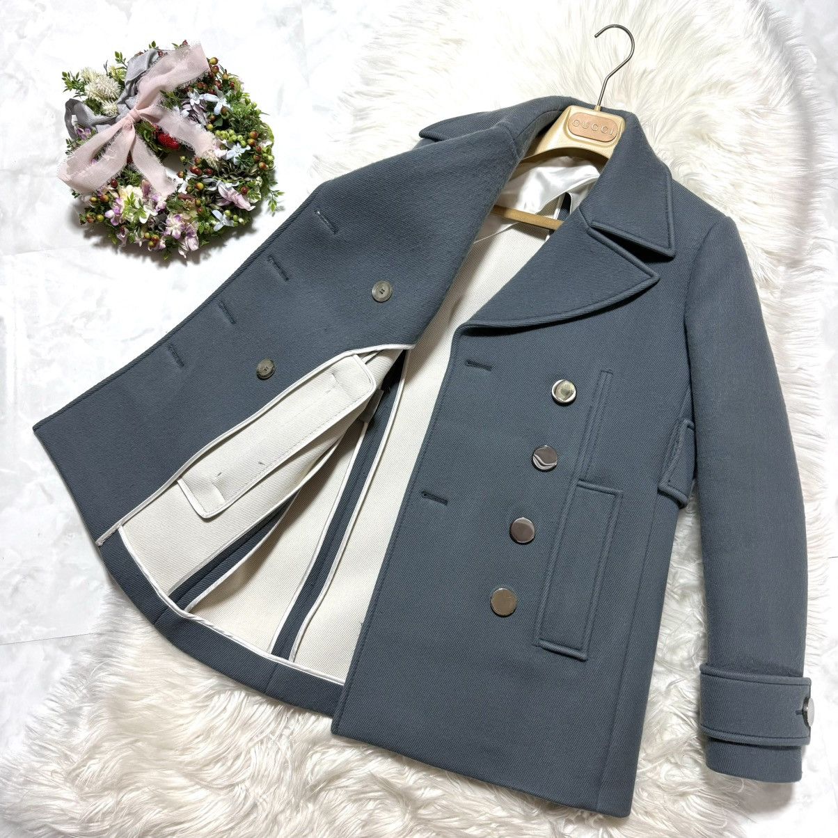 Gucci Gucci silver button double jacket peacoat size 36 pale Size XS / US 0-2 / IT 36-38 - 9 Thumbnail