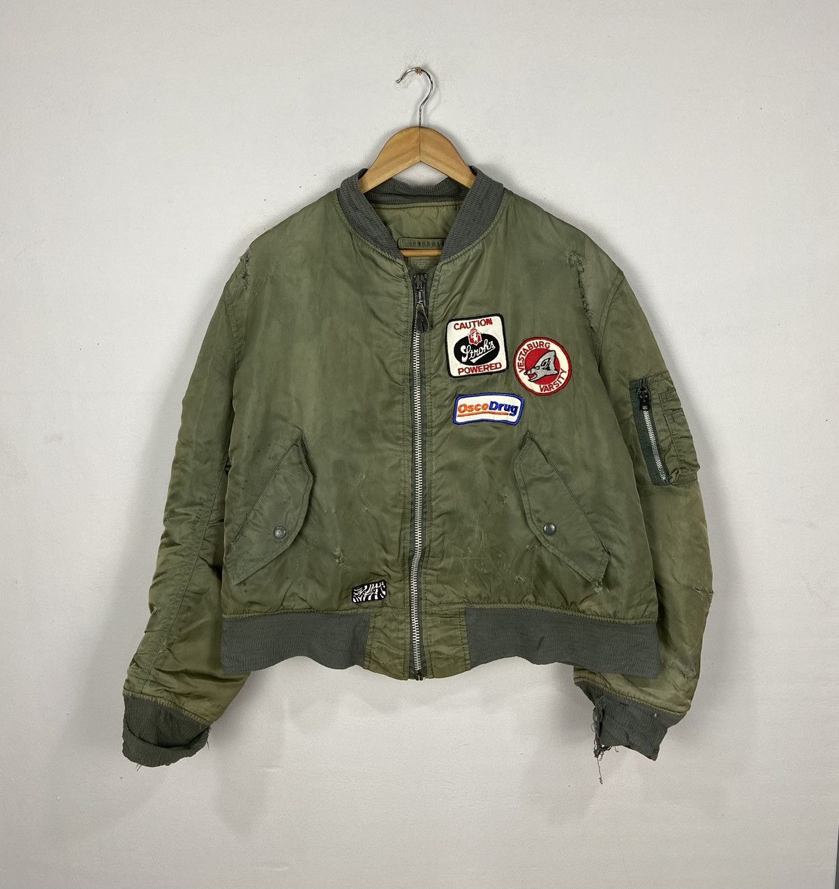 Alpha Industries MA 1 Crazy Design The Wildhearts Worn Distressed Jacket Size US L / EU 52-54 / 3 - 4 Thumbnail