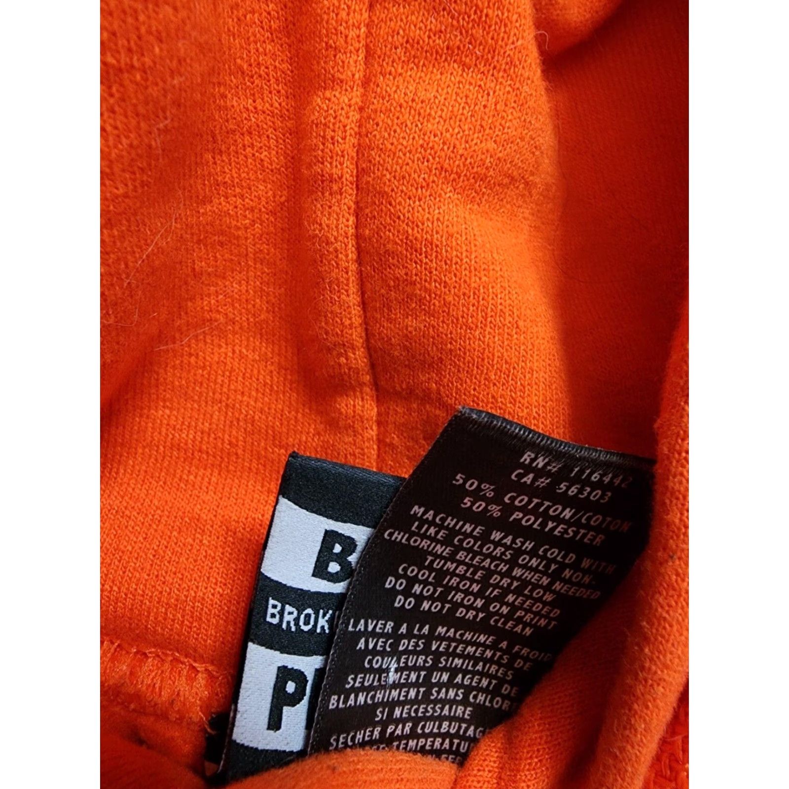 Broken Promises Co. Broken Promises Unisex Hoodie Medium Orange Pullover Graphic Print Cotton Blend Size US M / EU 48-50 / 2 - 3 Thumbnail