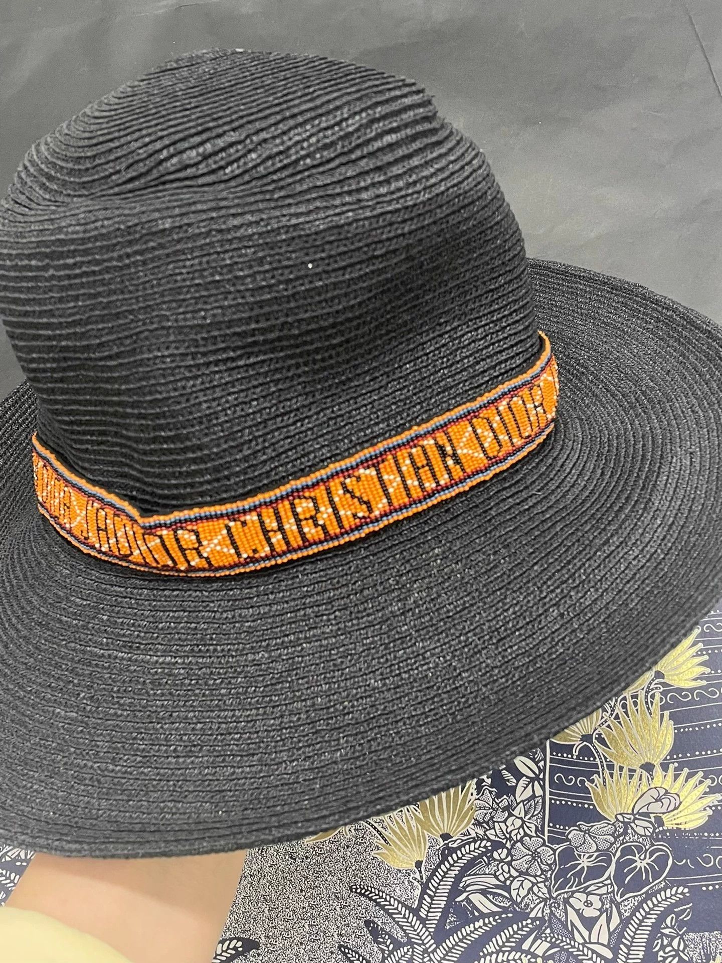 Dior Dior Black Stud Logo Straw Hat 57 New All Seasons Size ONE SIZE - 3 Thumbnail