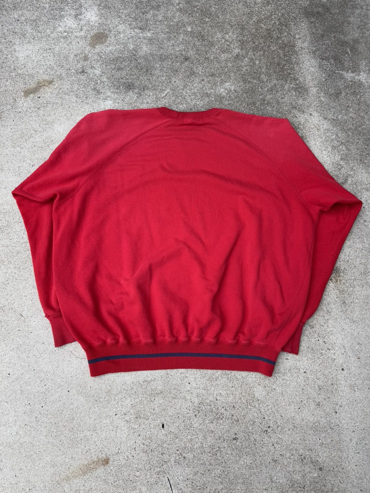 Polo Ralph Lauren × Vintage Vtg 90s Polo Ralph Lauren Red Crew Neck Grunge Sweatshirt XL Size US XL / EU 56 / 4 - 2 Thumbnail