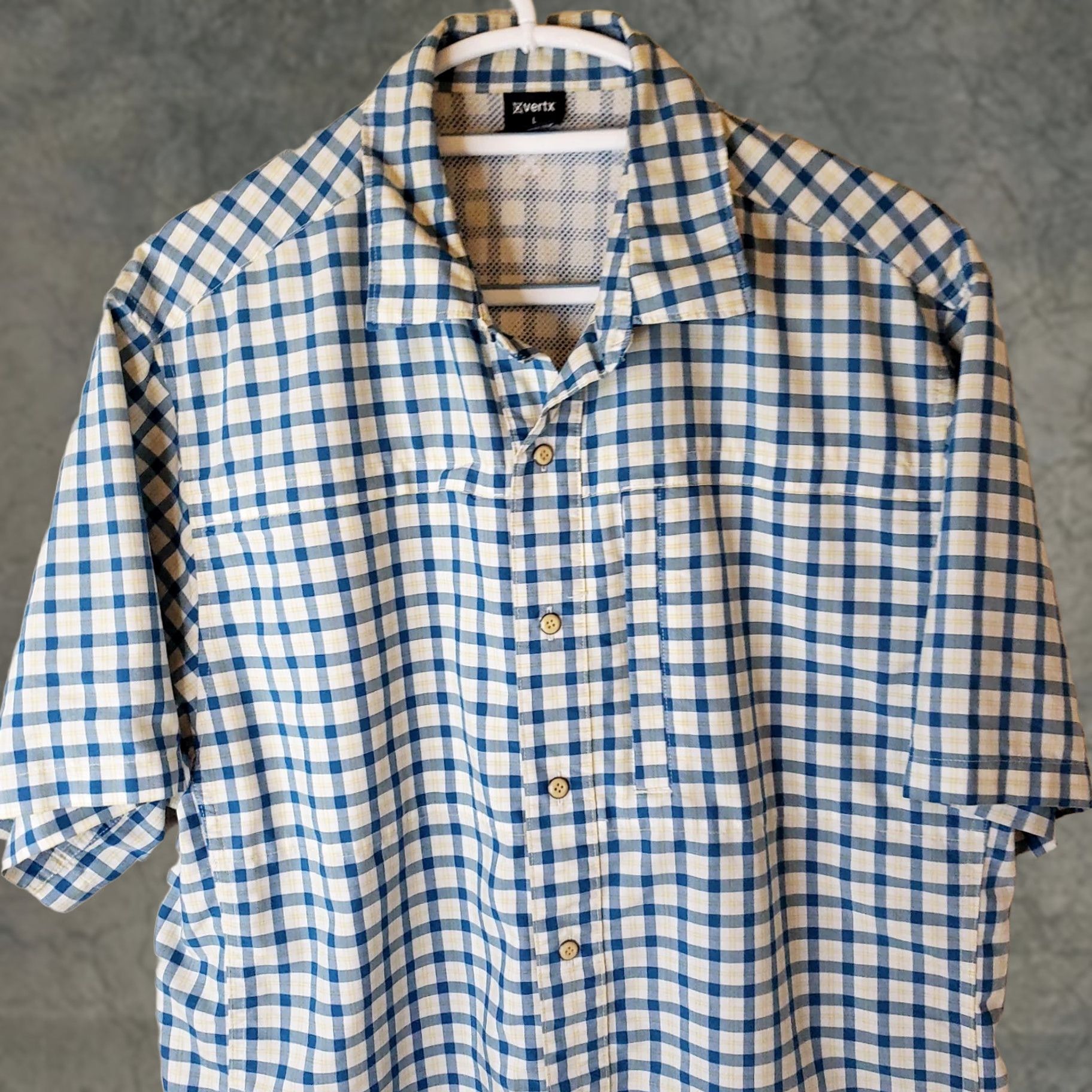Vintage Vertx Shirt Mens Medium Blue Check Short Sleeve Conceal Carry Spring Summer Fall Casual Workwear Modern Outdoor Shirt Size US M / EU 48-50 / 2 - 1 Thumbnail