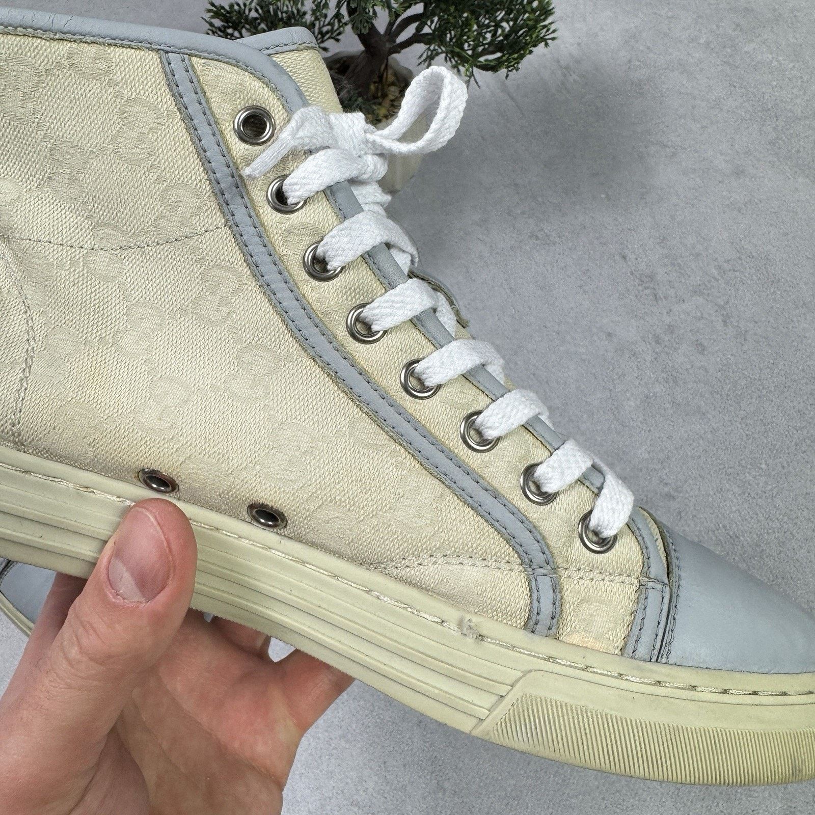 Gucci Gucci GG Monogram High Sneaker Size US 7 Grey Size US 7 / EU 40 - 18 Thumbnail